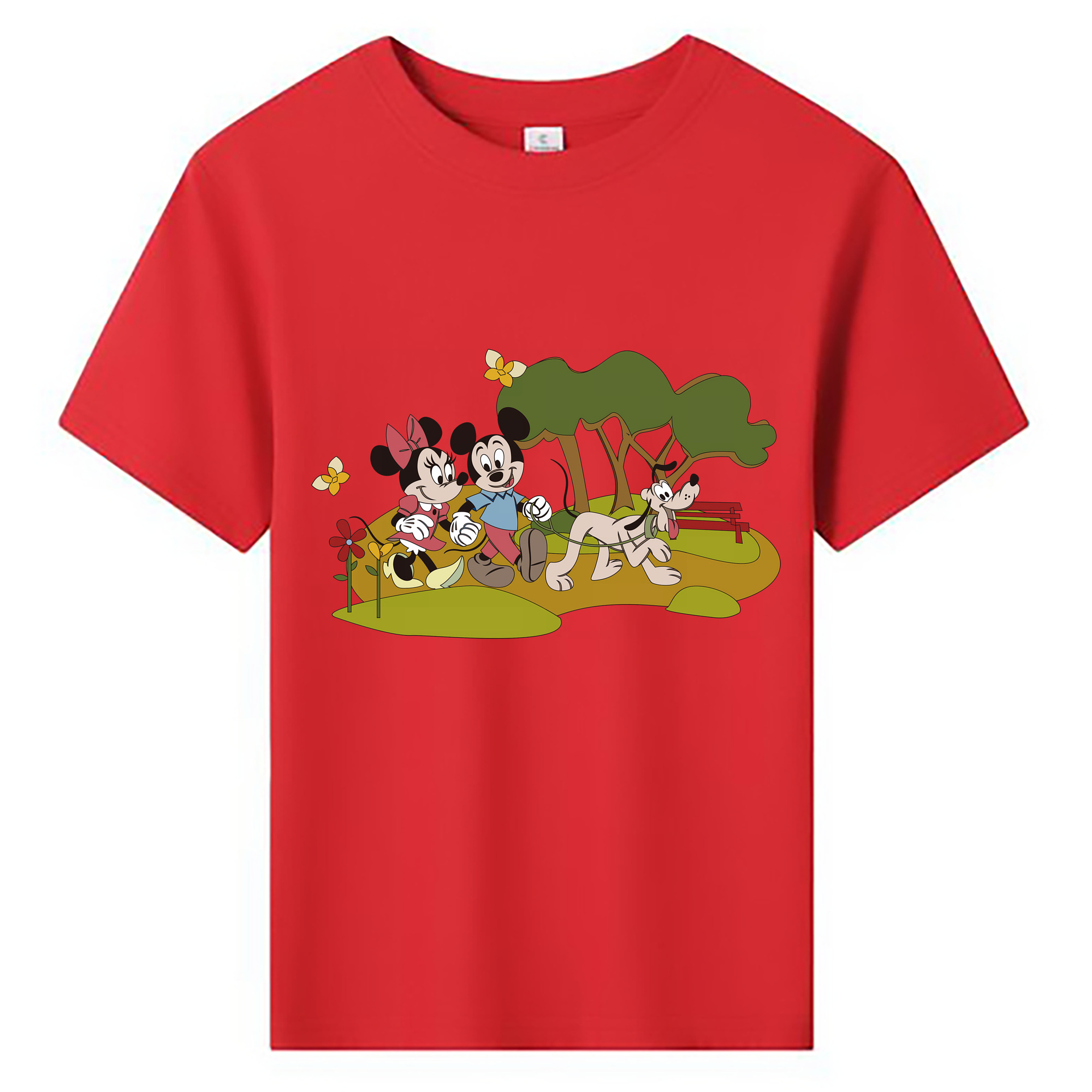 （画像用） ミッキーマウス Mickey Mouse 綿100％キッズTシャツ（フロントプリント）