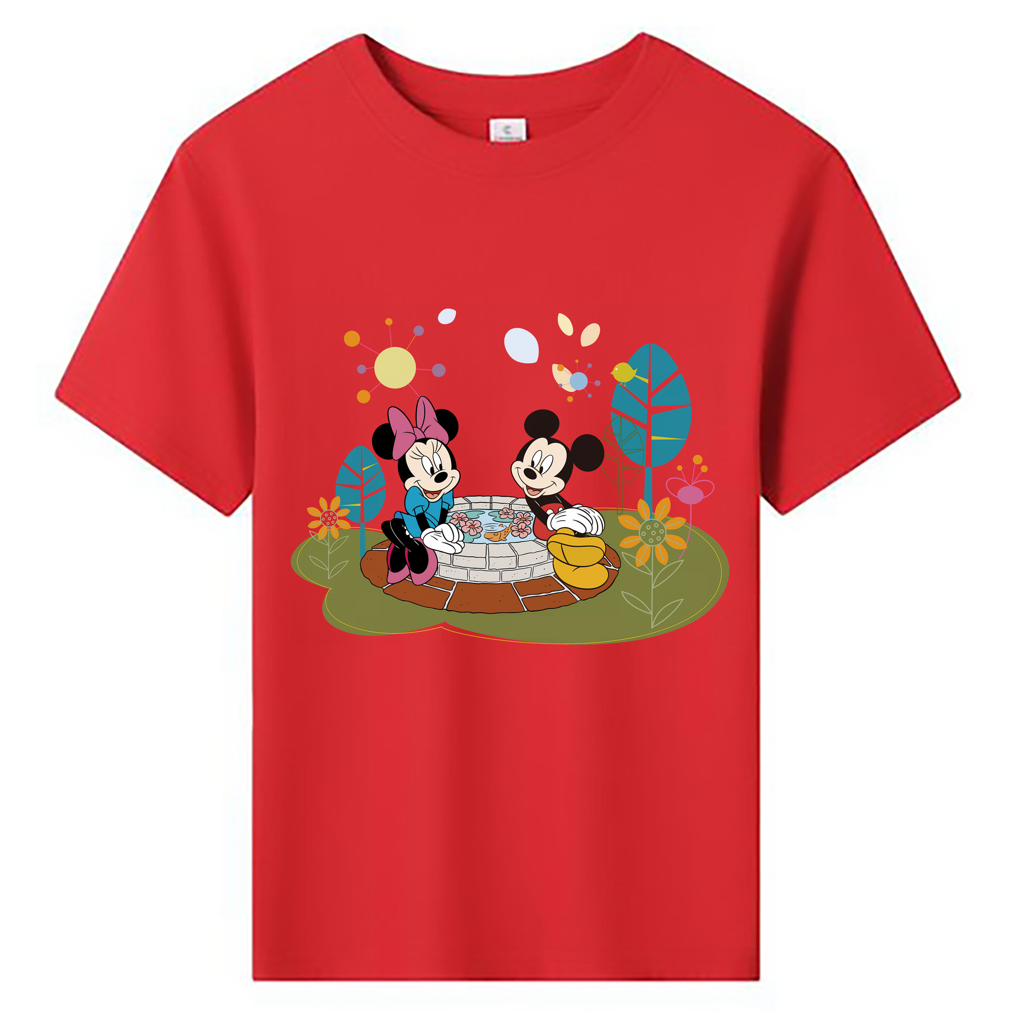 （画像用） ミッキーマウス Mickey Mouse 綿100％キッズTシャツ（フロントプリント）