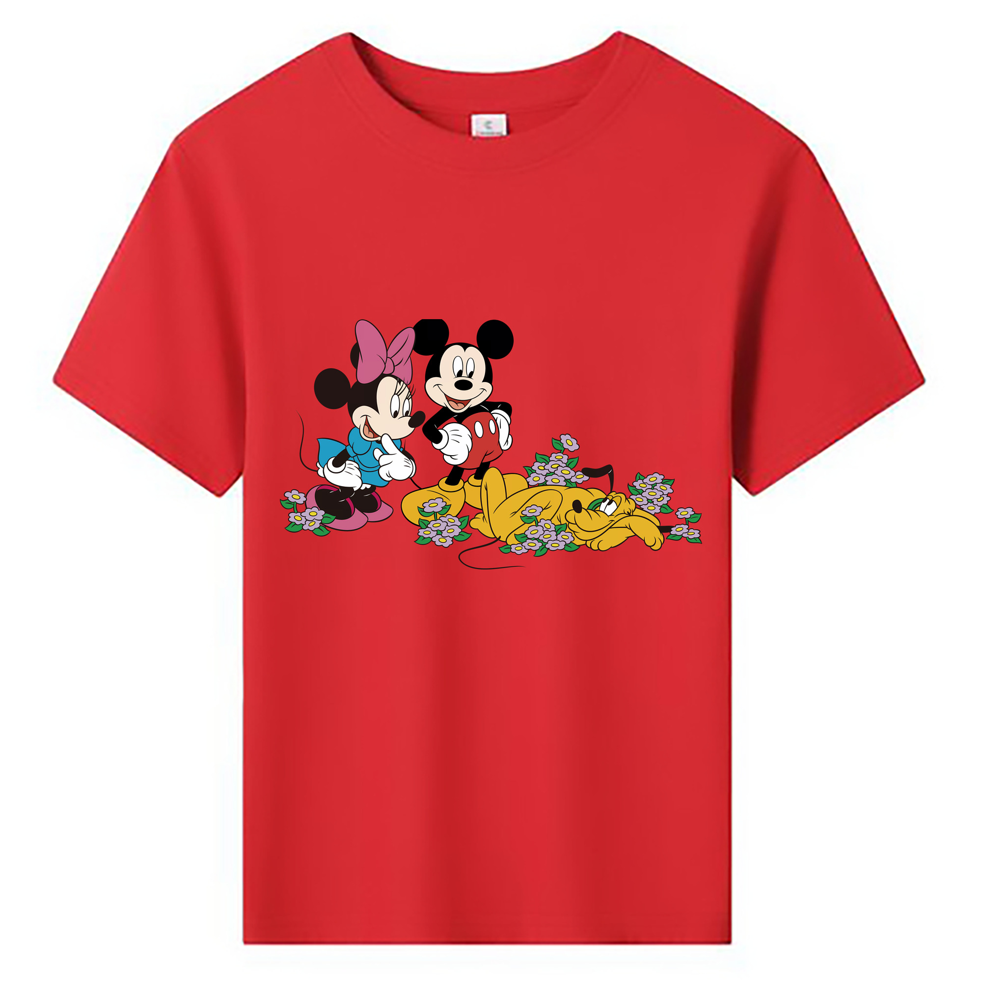 （画像用） ミッキーマウス Mickey Mouse 綿100％キッズTシャツ（フロントプリント）