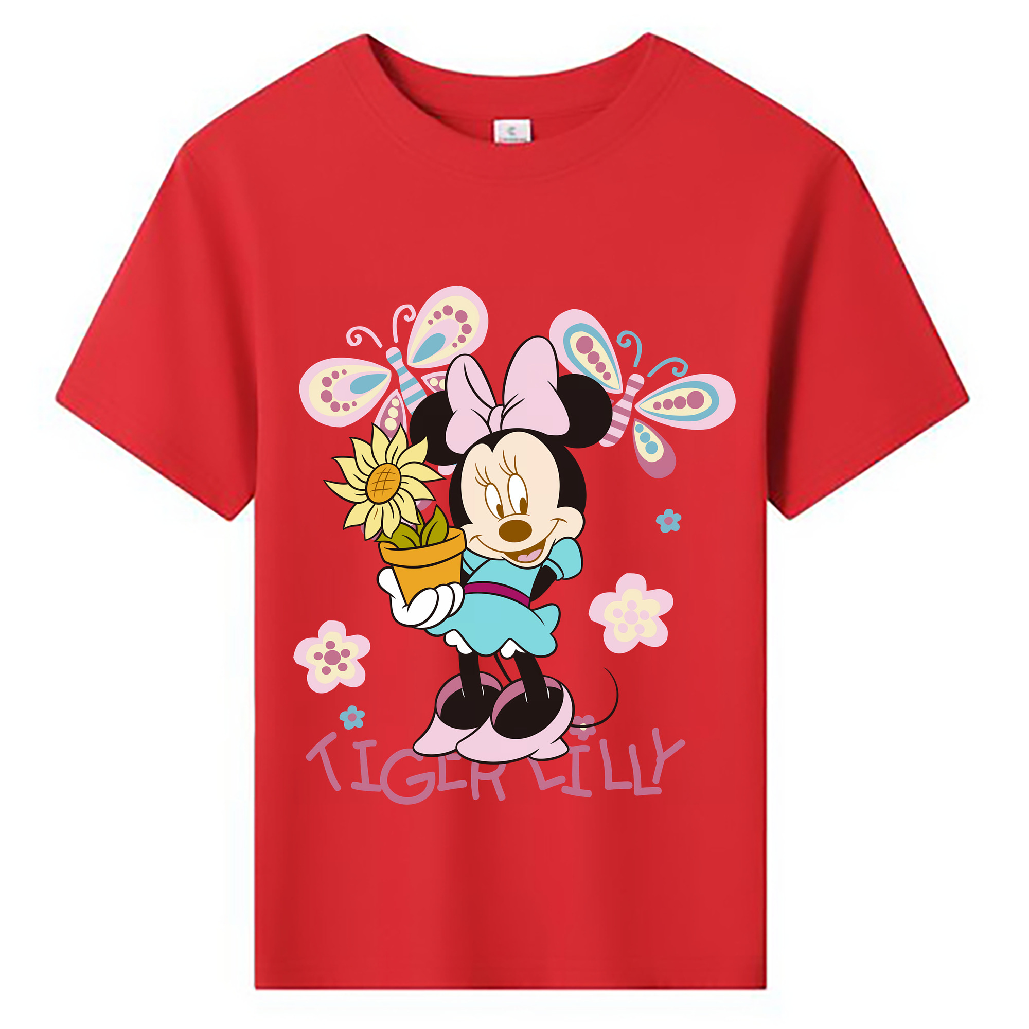 （画像用） ミッキーマウス Mickey Mouse 綿100％キッズTシャツ（フロントプリント）