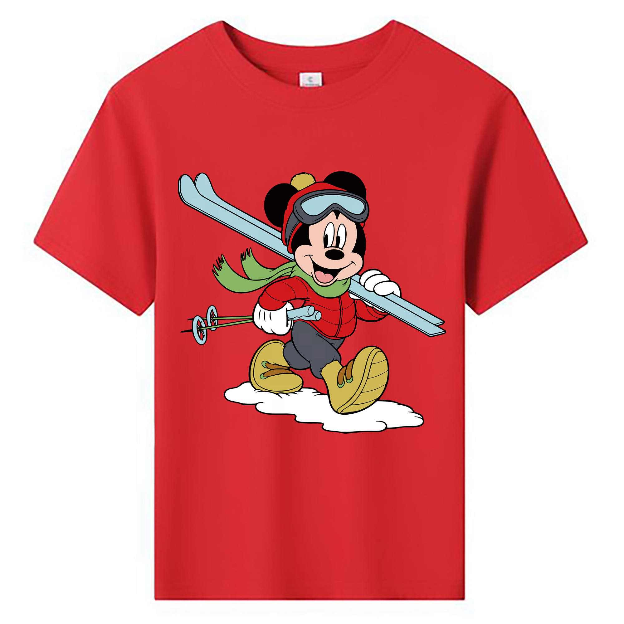 （画像用） ミッキーマウス Mickey Mouse 綿100％キッズTシャツ（フロントプリント）