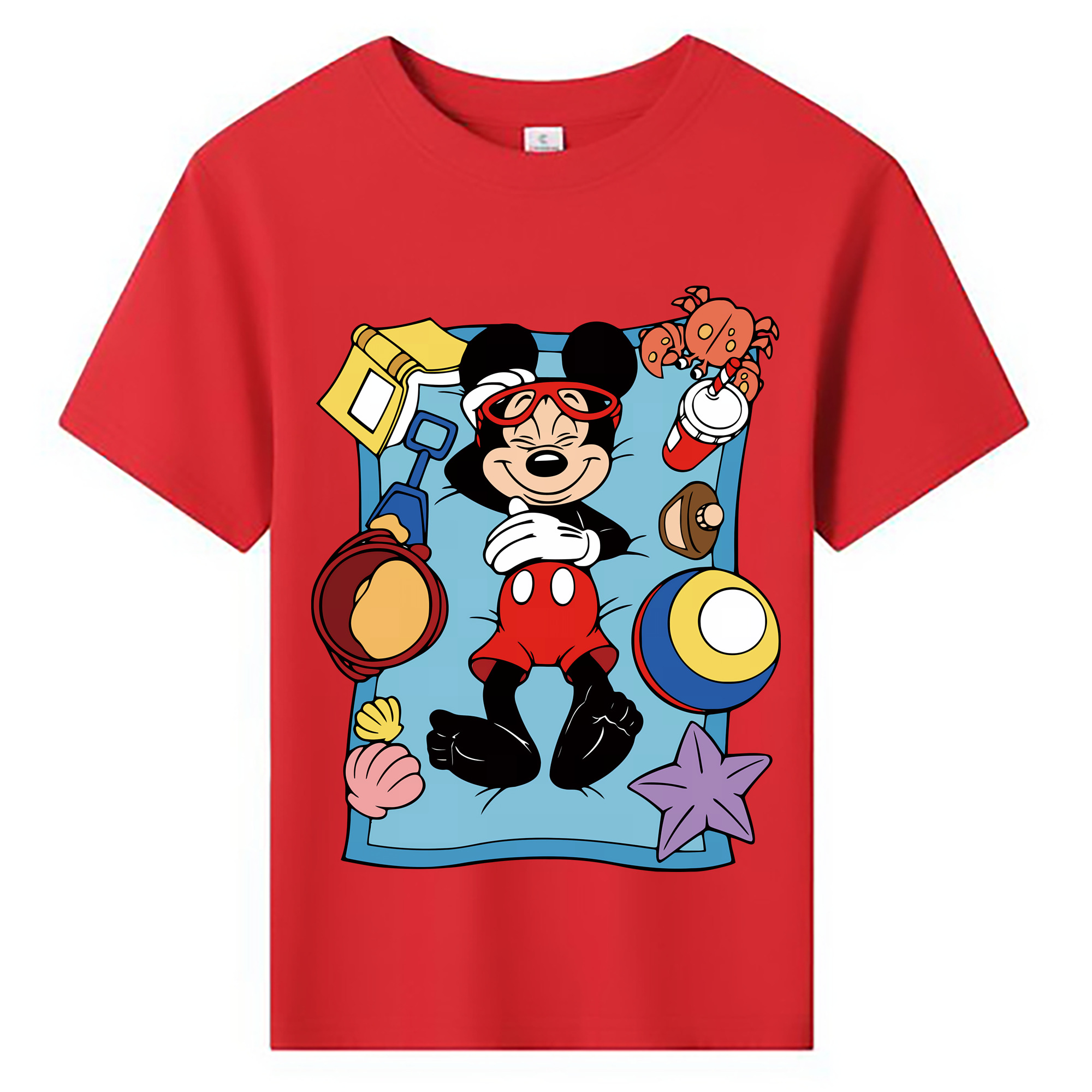 （画像用） ミッキーマウス Mickey Mouse 綿100％キッズTシャツ（フロントプリント）