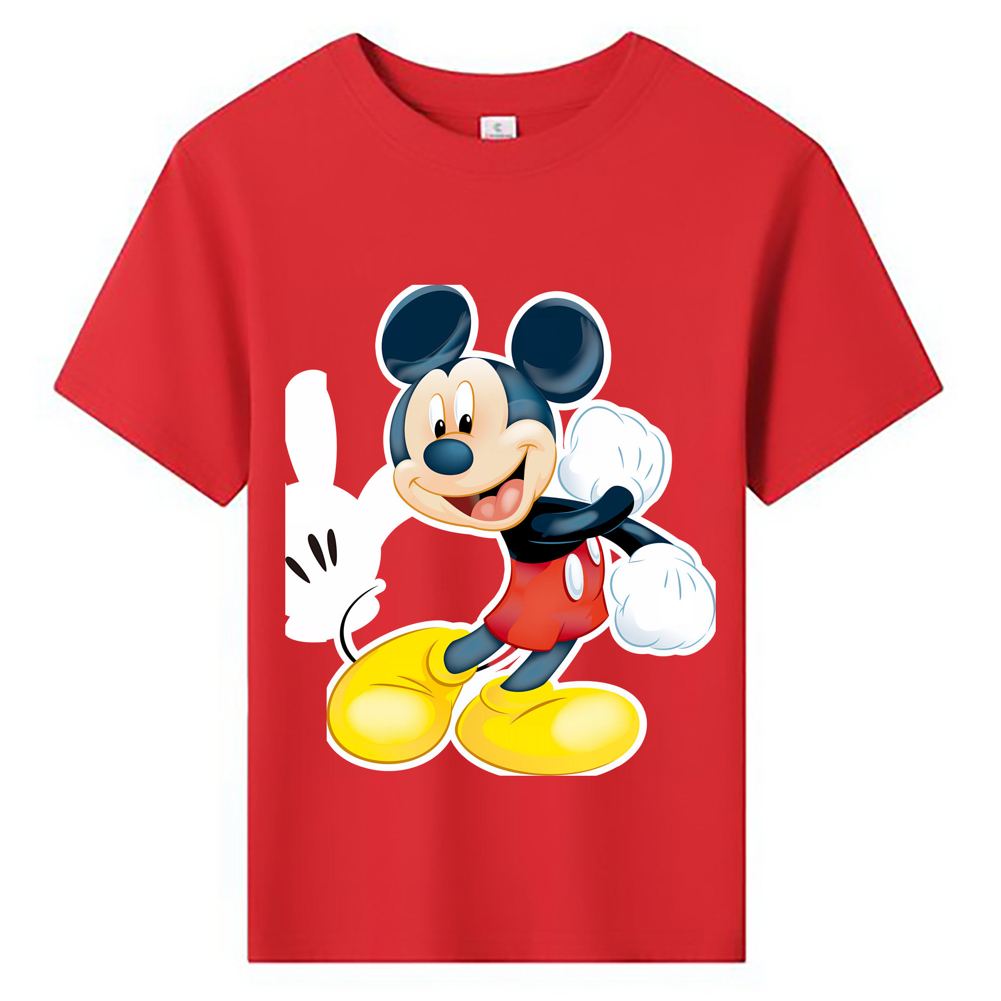 （画像用） ミッキーマウス Mickey Mouse 綿100％キッズTシャツ（フロントプリント）