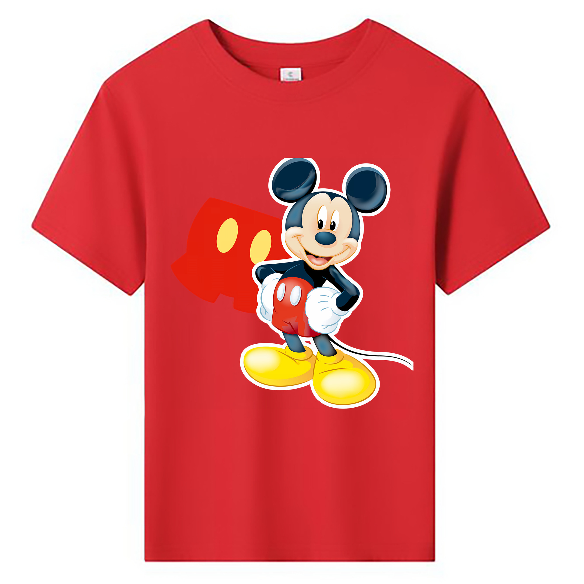 （画像用） ミッキーマウス Mickey Mouse 綿100％キッズTシャツ（フロントプリント）