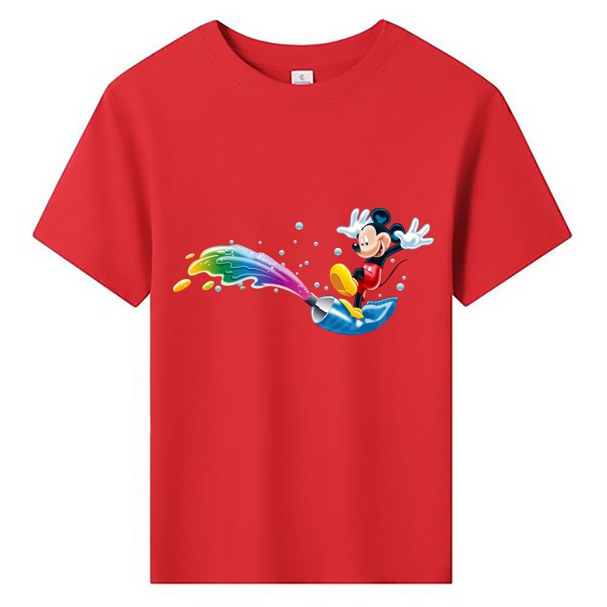 （画像用） ミッキーマウス Mickey Mouse 綿100％キッズTシャツ（フロントプリント）
