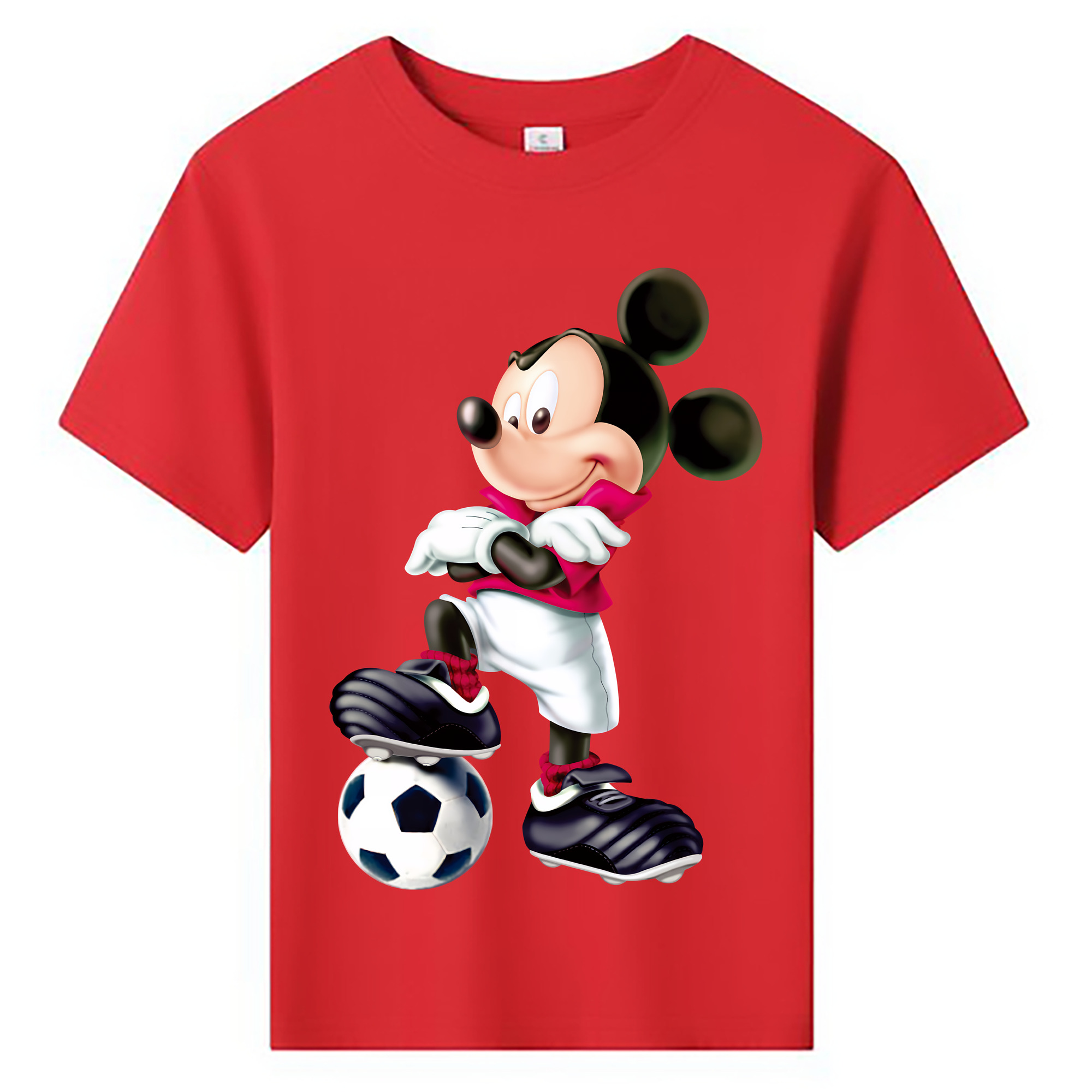 （画像用） ミッキーマウス Mickey Mouse 綿100％キッズTシャツ（フロントプリント）