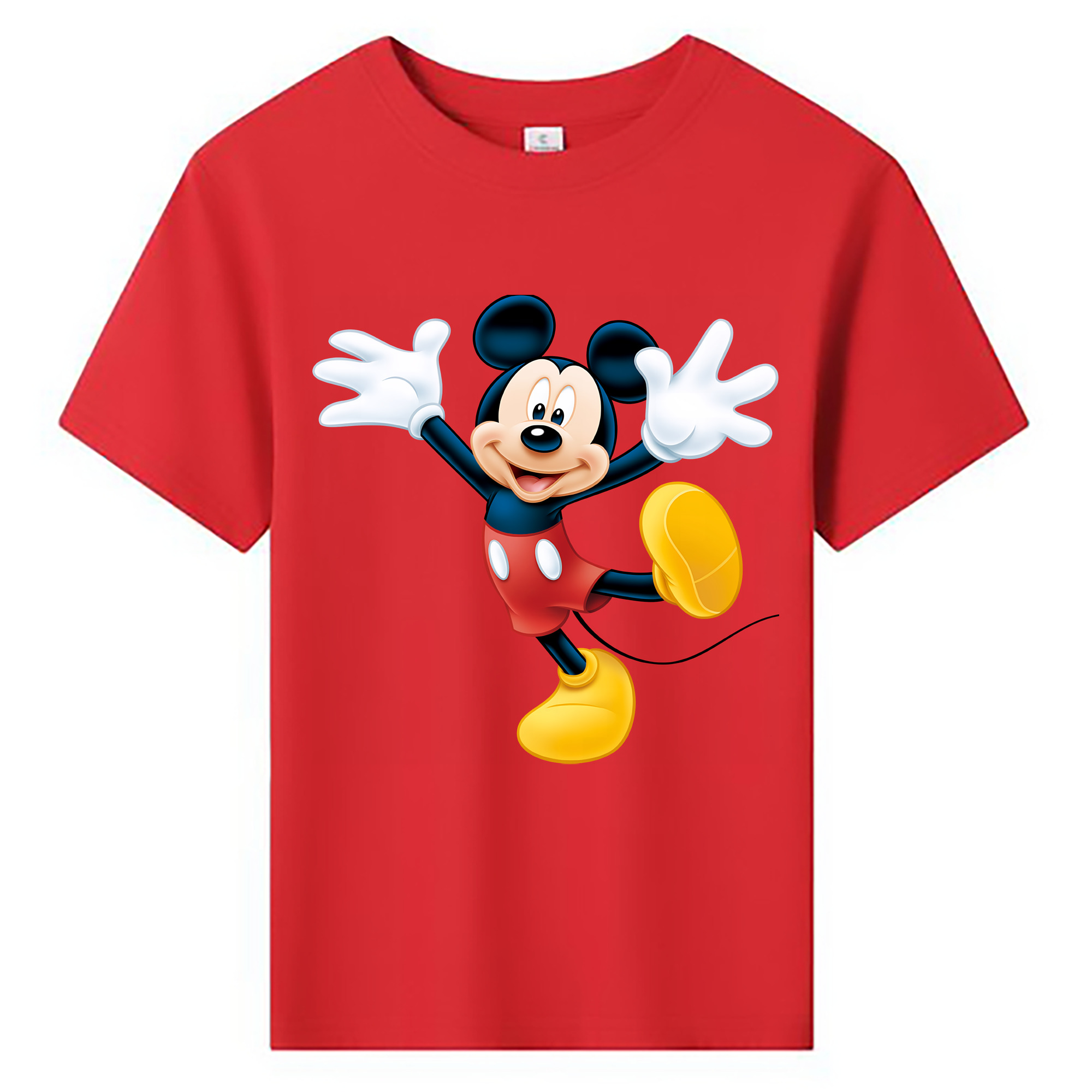 （画像用） ミッキーマウス Mickey Mouse 綿100％キッズTシャツ（フロントプリント）