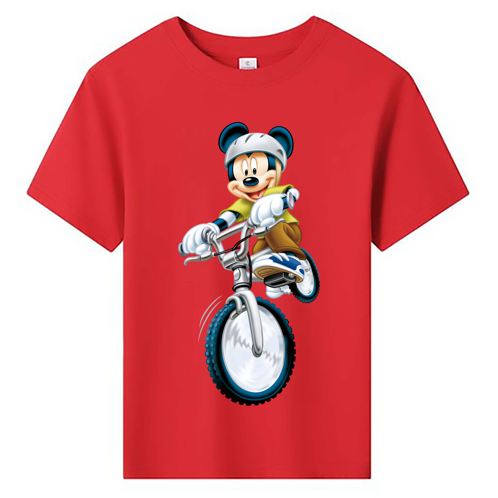 （画像用） ミッキーマウス Mickey Mouse 綿100％キッズTシャツ（フロントプリント）