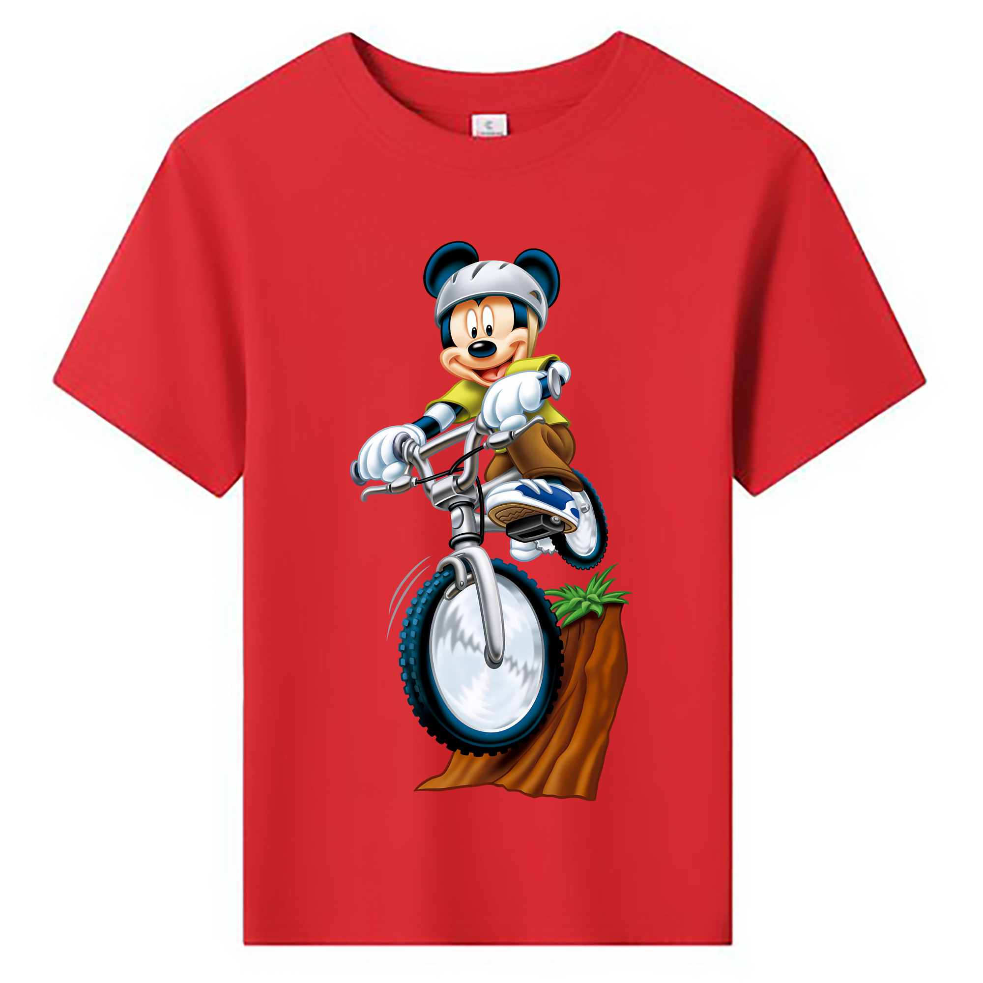 （画像用） ミッキーマウス Mickey Mouse 綿100％キッズTシャツ（フロントプリント）
