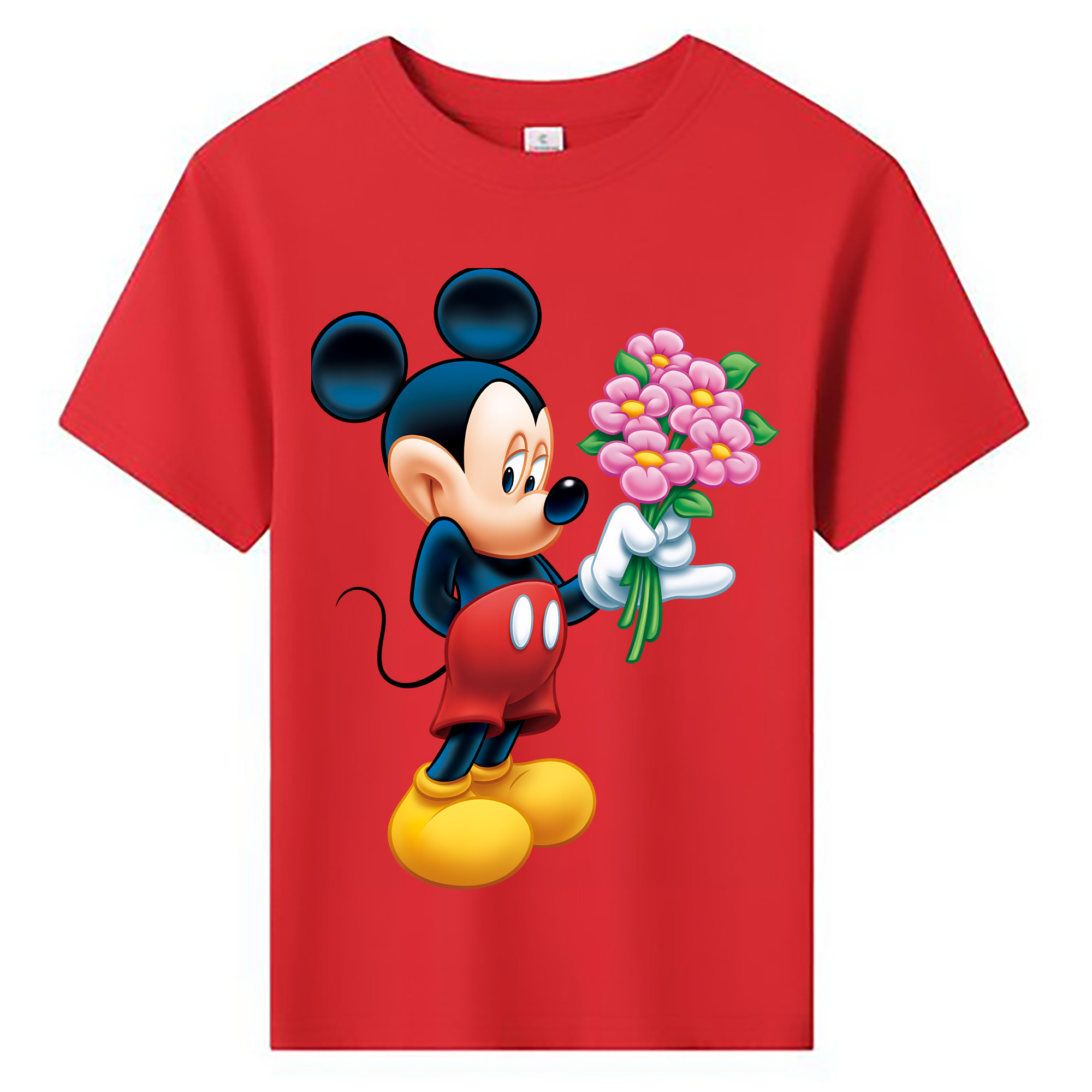 （画像用） ミッキーマウス Mickey Mouse 綿100％キッズTシャツ（フロントプリント）