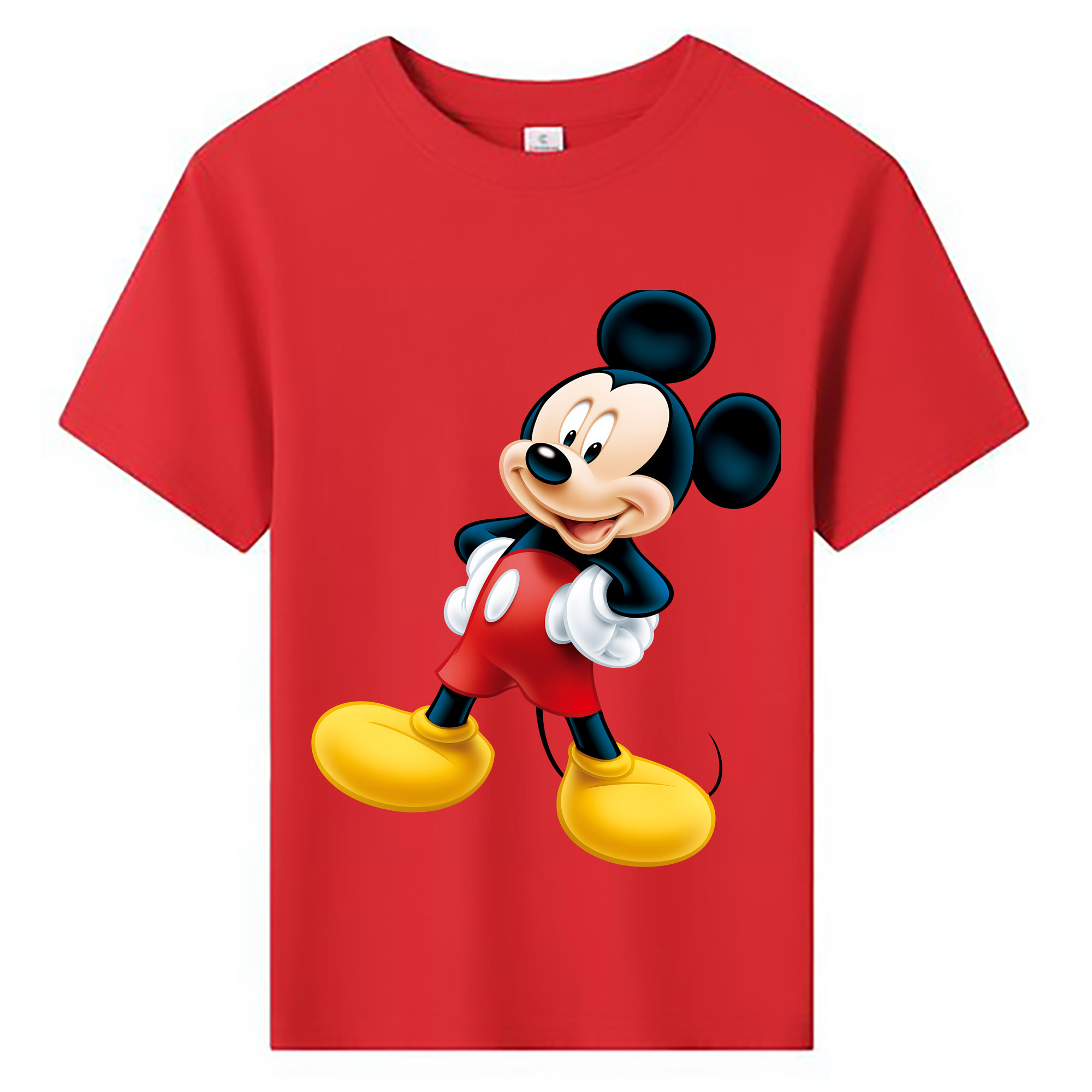 （画像用） ミッキーマウス Mickey Mouse 綿100％キッズTシャツ（フロントプリント）
