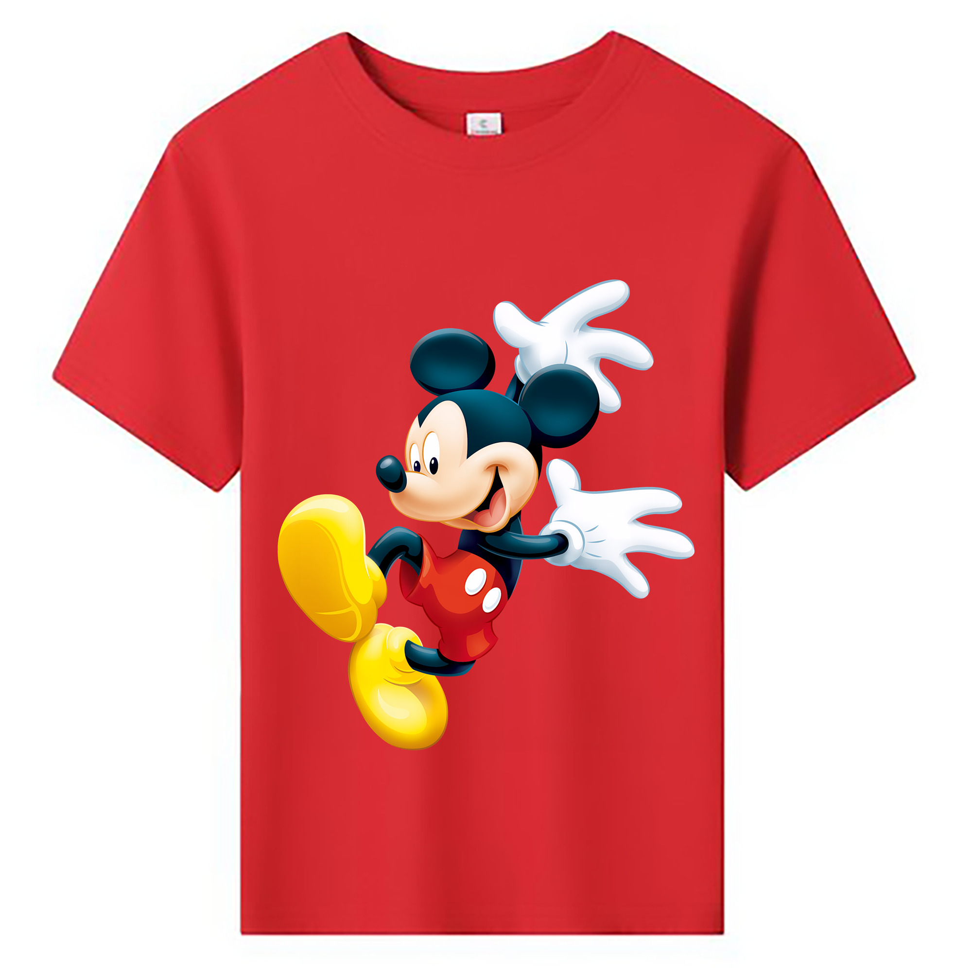 （画像用） ミッキーマウス Mickey Mouse 綿100％キッズTシャツ（フロントプリント）