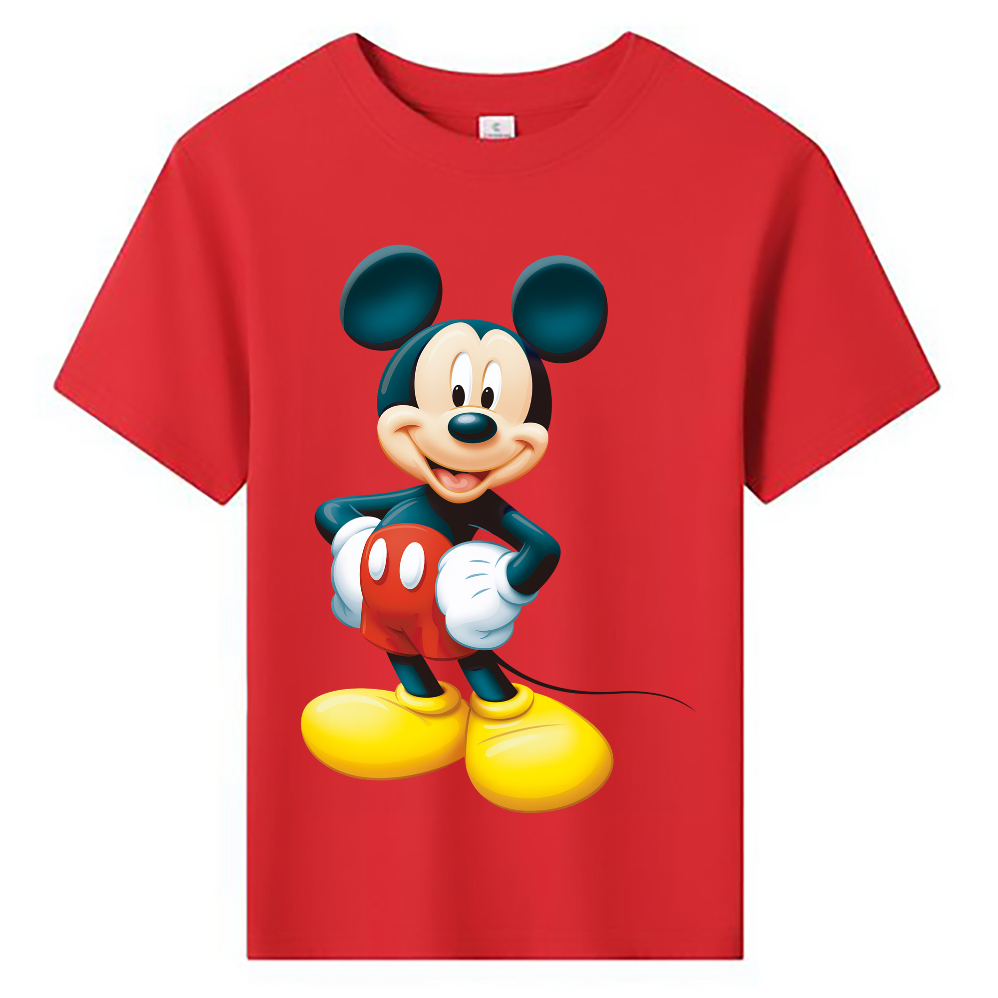 （画像用） ミッキーマウス Mickey Mouse 綿100％キッズTシャツ（フロントプリント）