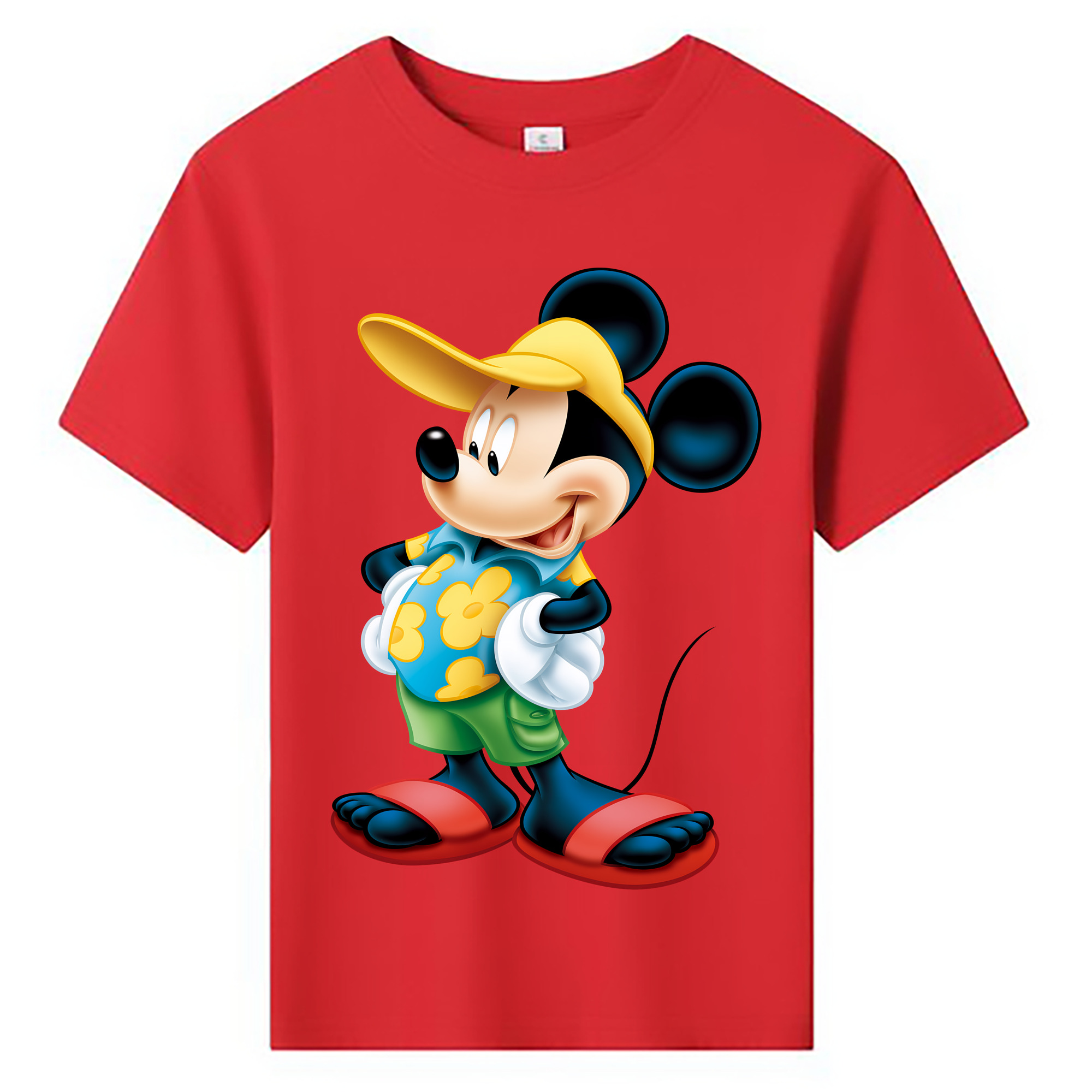 （画像用） ミッキーマウス Mickey Mouse 綿100％キッズTシャツ（フロントプリント）