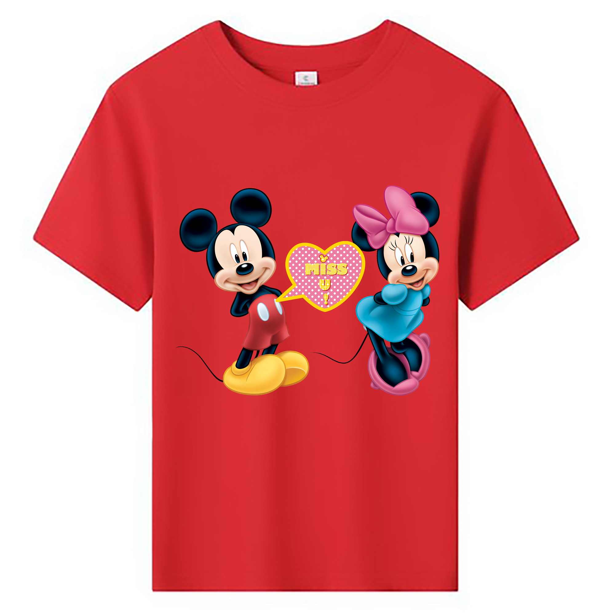 （画像用） ミッキーマウス Mickey Mouse 綿100％キッズTシャツ（フロントプリント）