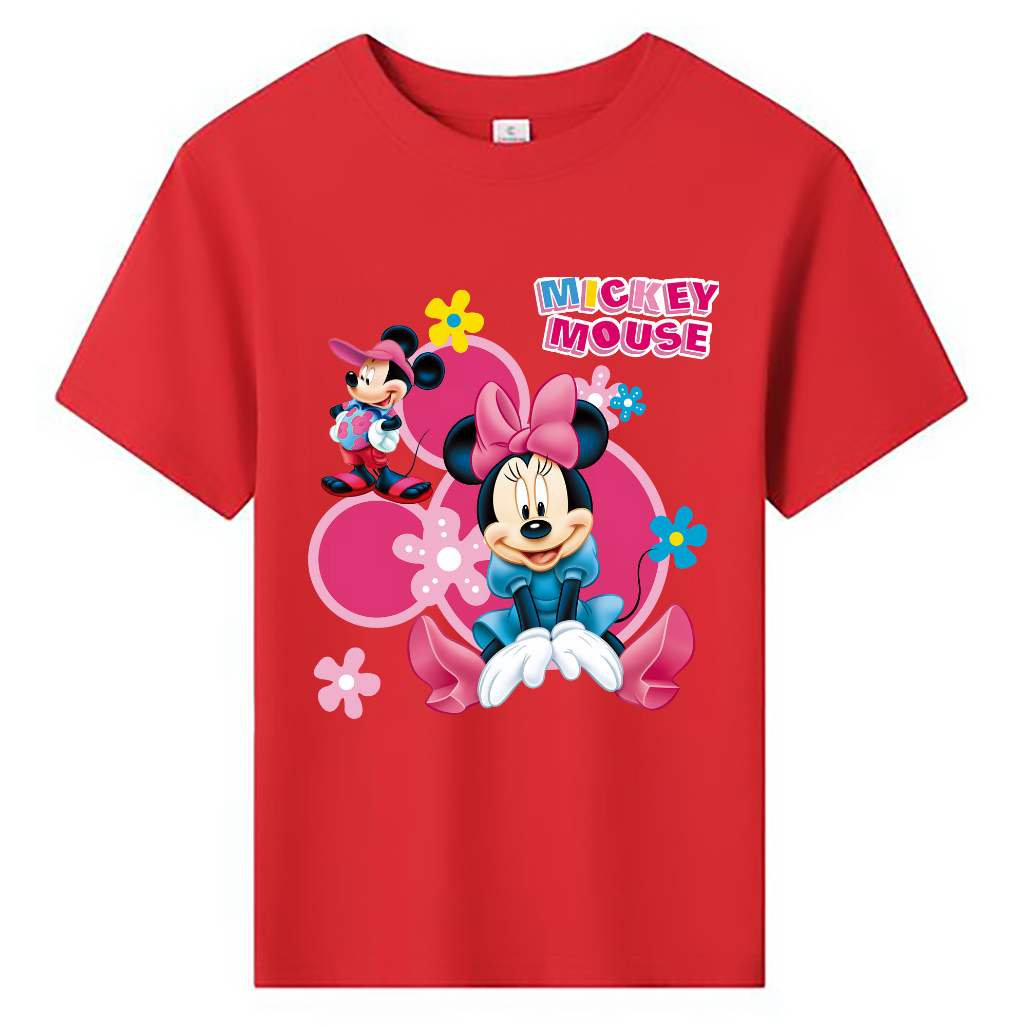 （画像用） ミッキーマウス Mickey Mouse 綿100％キッズTシャツ（フロントプリント）