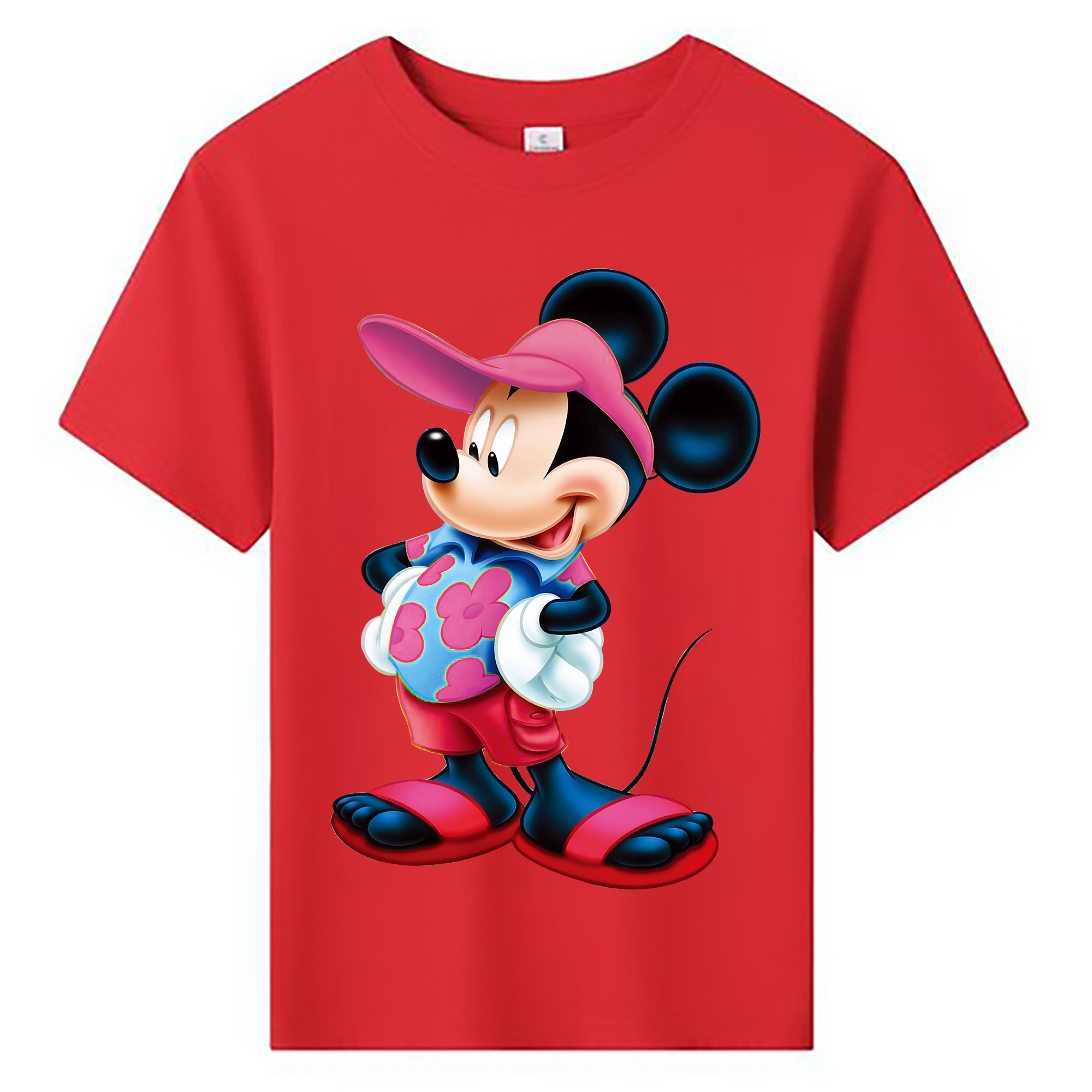 （画像用） ミッキーマウス Mickey Mouse 綿100％キッズTシャツ（フロントプリント）