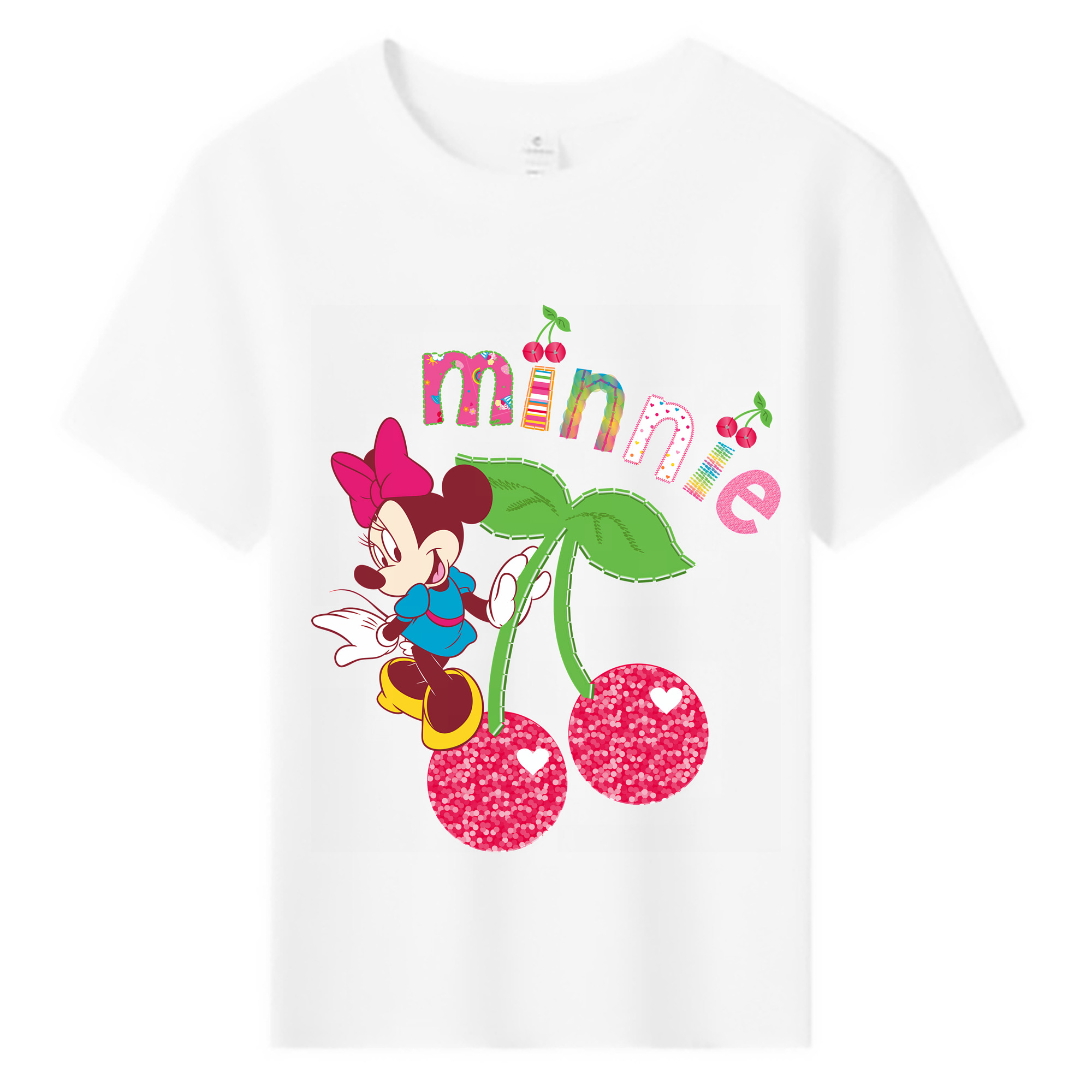 （画像用） ミッキーマウス Mickey Mouse 綿100％キッズTシャツ（フロントプリント）