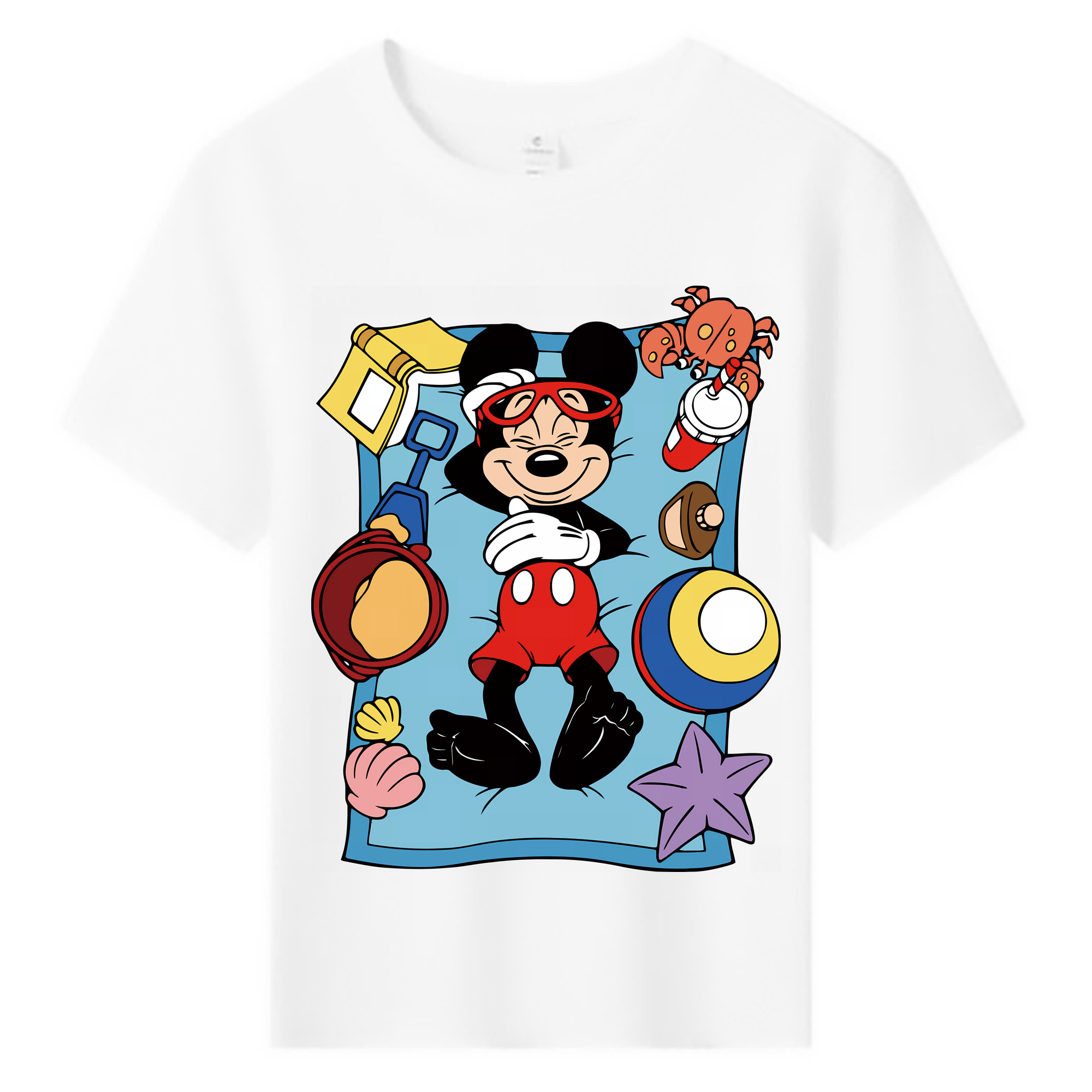 （画像用） ミッキーマウス Mickey Mouse 綿100％キッズTシャツ（フロントプリント）