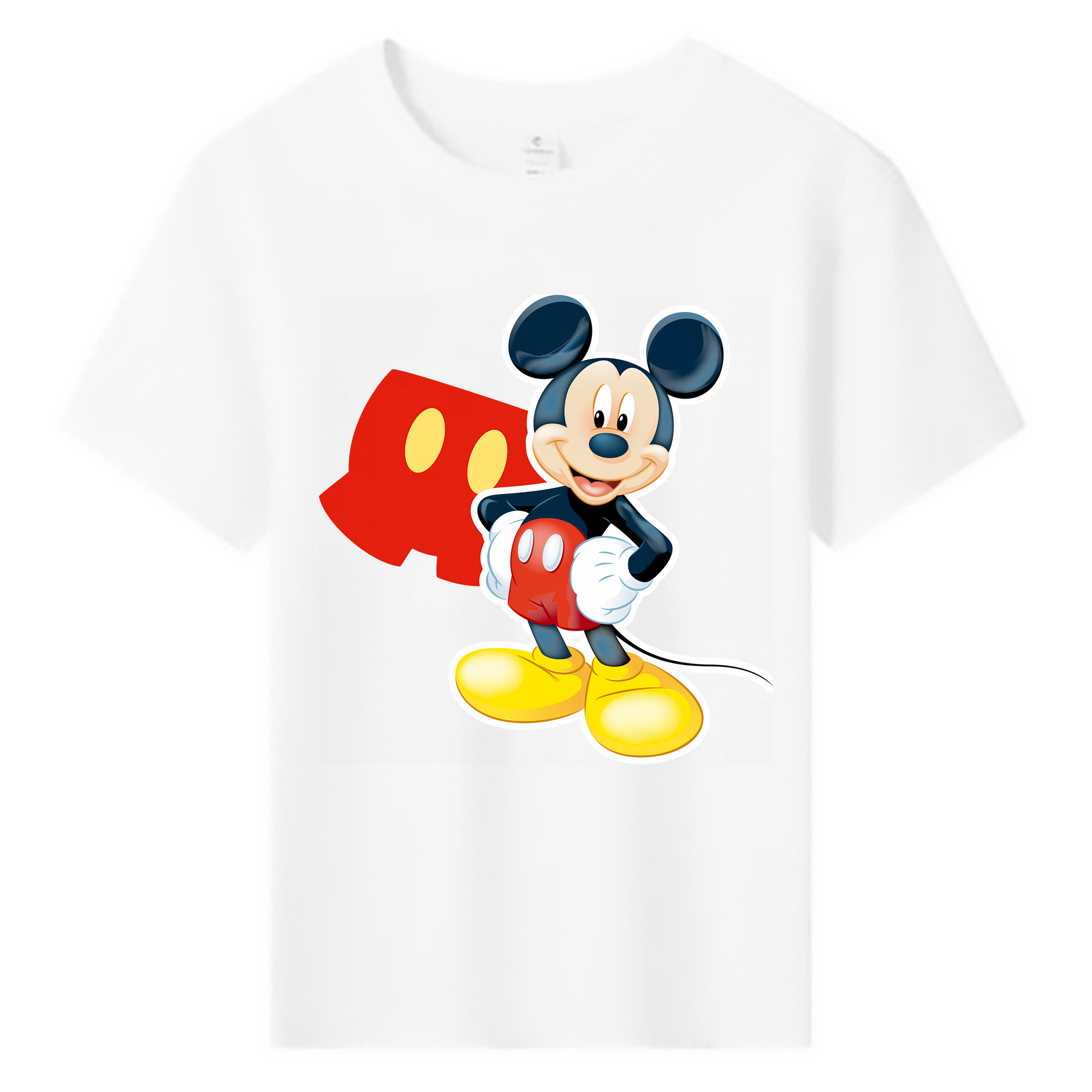 （画像用） ミッキーマウス Mickey Mouse 綿100％キッズTシャツ（フロントプリント）