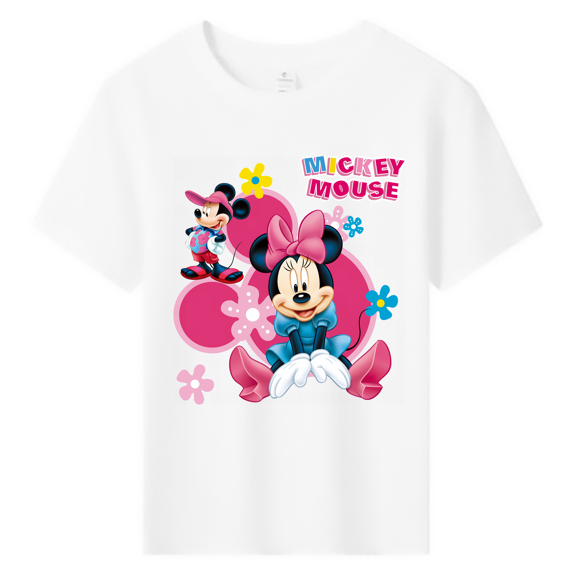 （画像用） ミッキーマウス Mickey Mouse 綿100％キッズTシャツ（フロントプリント）