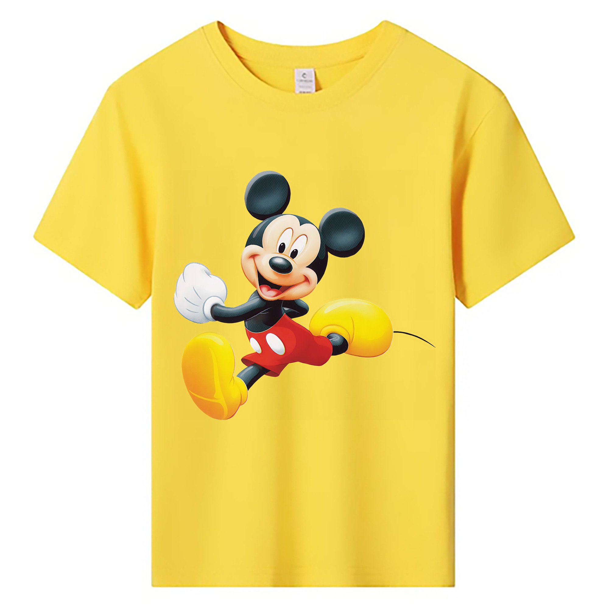 ミッキーマウス Mickey Mouse 綿100％キッズTシャツ（フロントプリント）