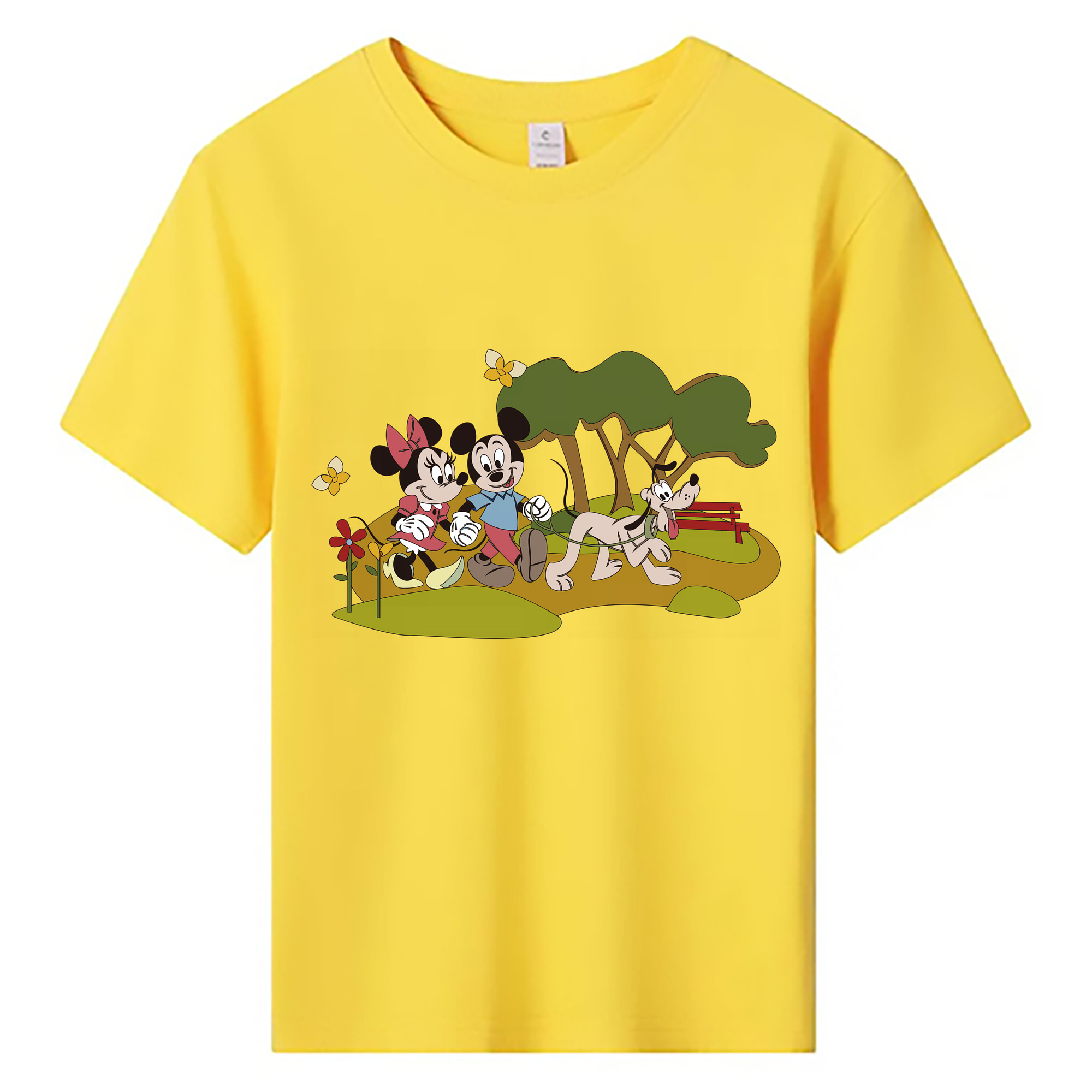 （画像用） ミッキーマウス Mickey Mouse 綿100％キッズTシャツ（フロントプリント）
