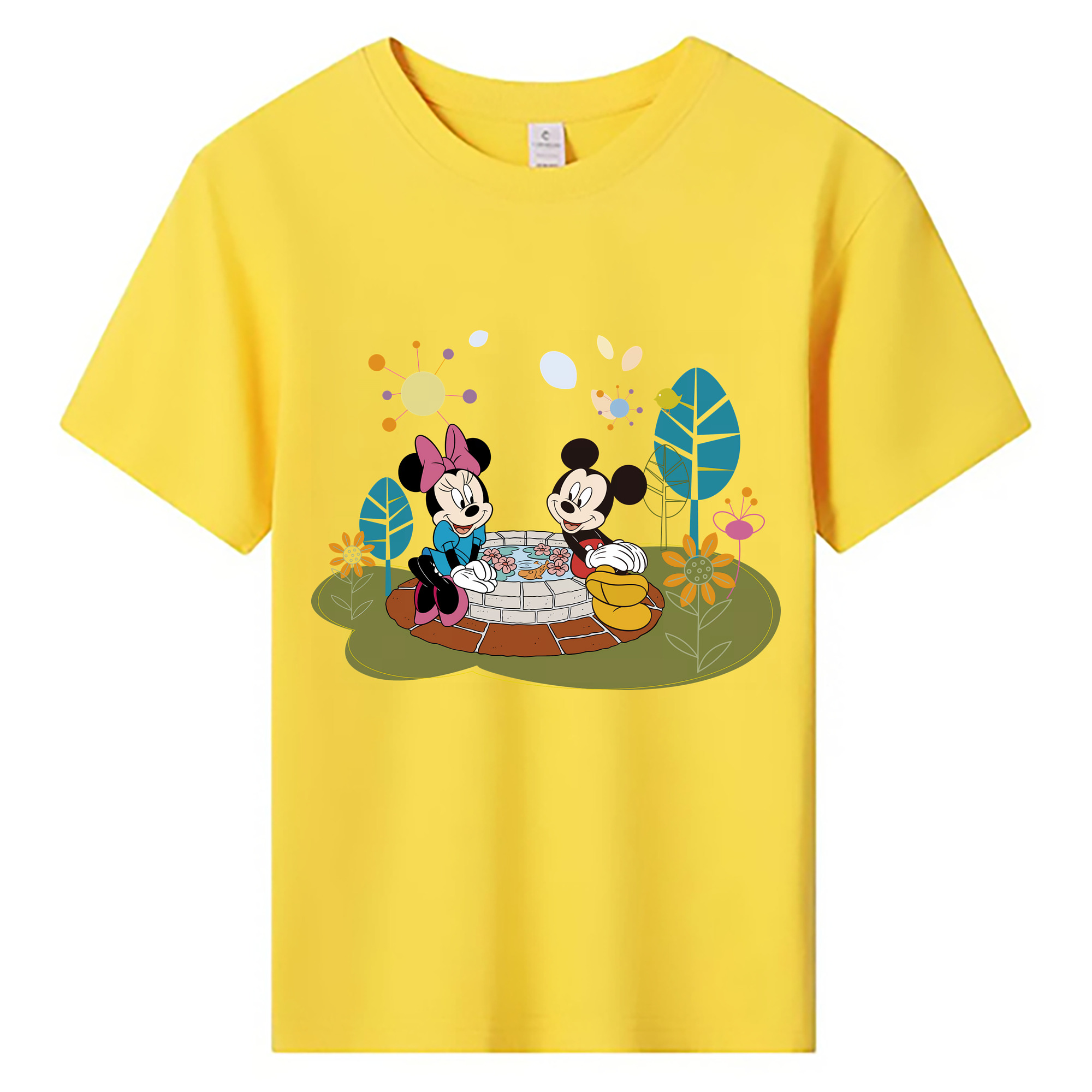 （画像用） ミッキーマウス Mickey Mouse 綿100％キッズTシャツ（フロントプリント）