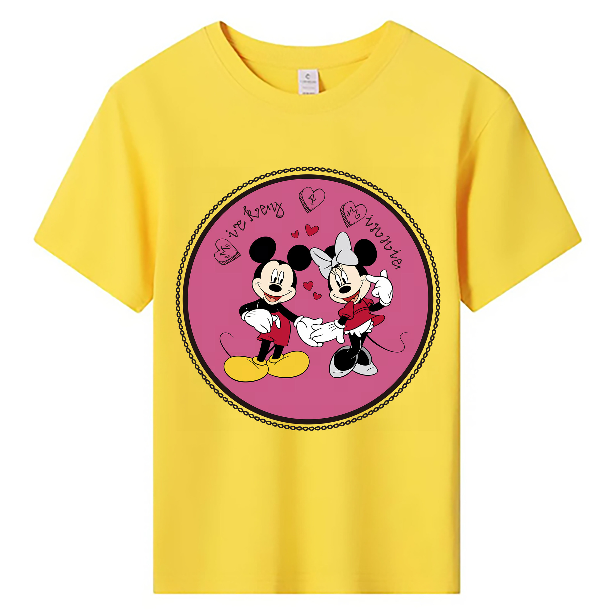 （画像用） ミッキーマウス Mickey Mouse 綿100％キッズTシャツ（フロントプリント）