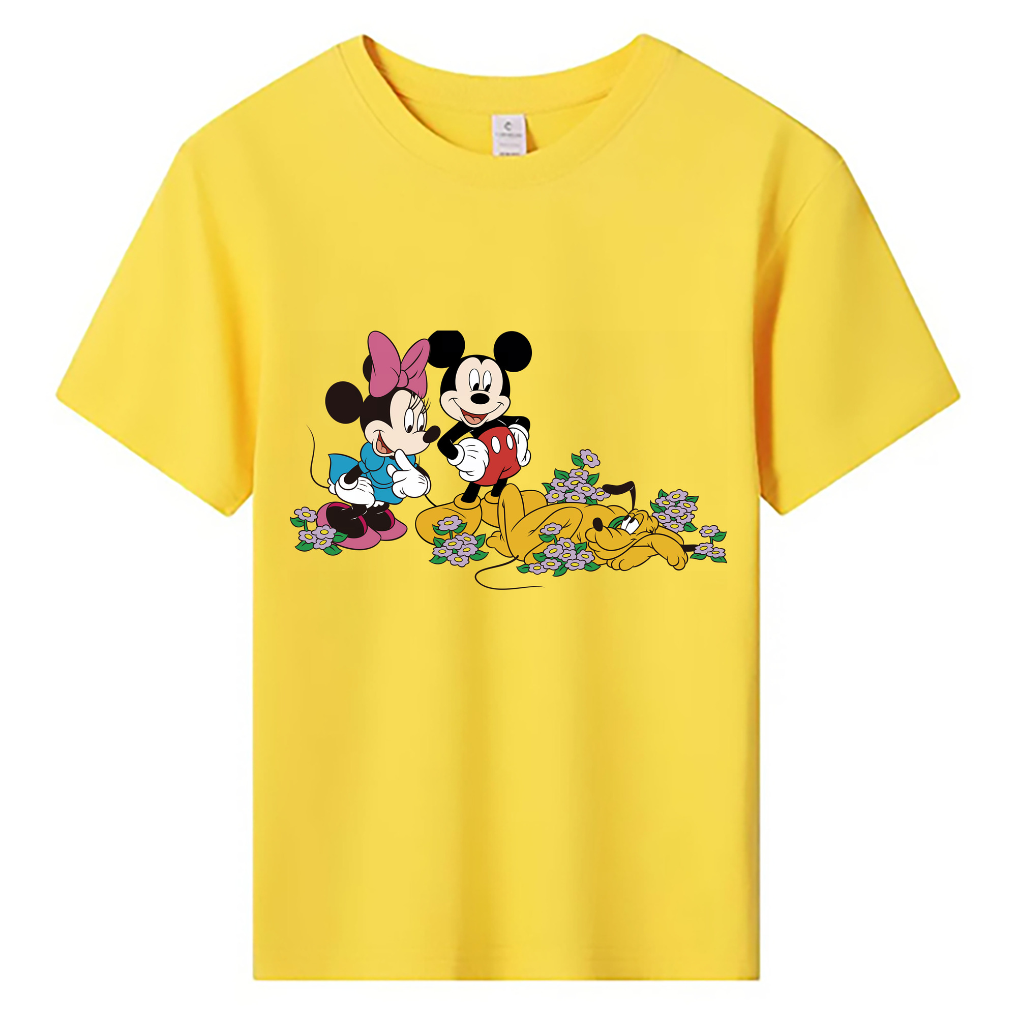 （画像用） ミッキーマウス Mickey Mouse 綿100％キッズTシャツ（フロントプリント）