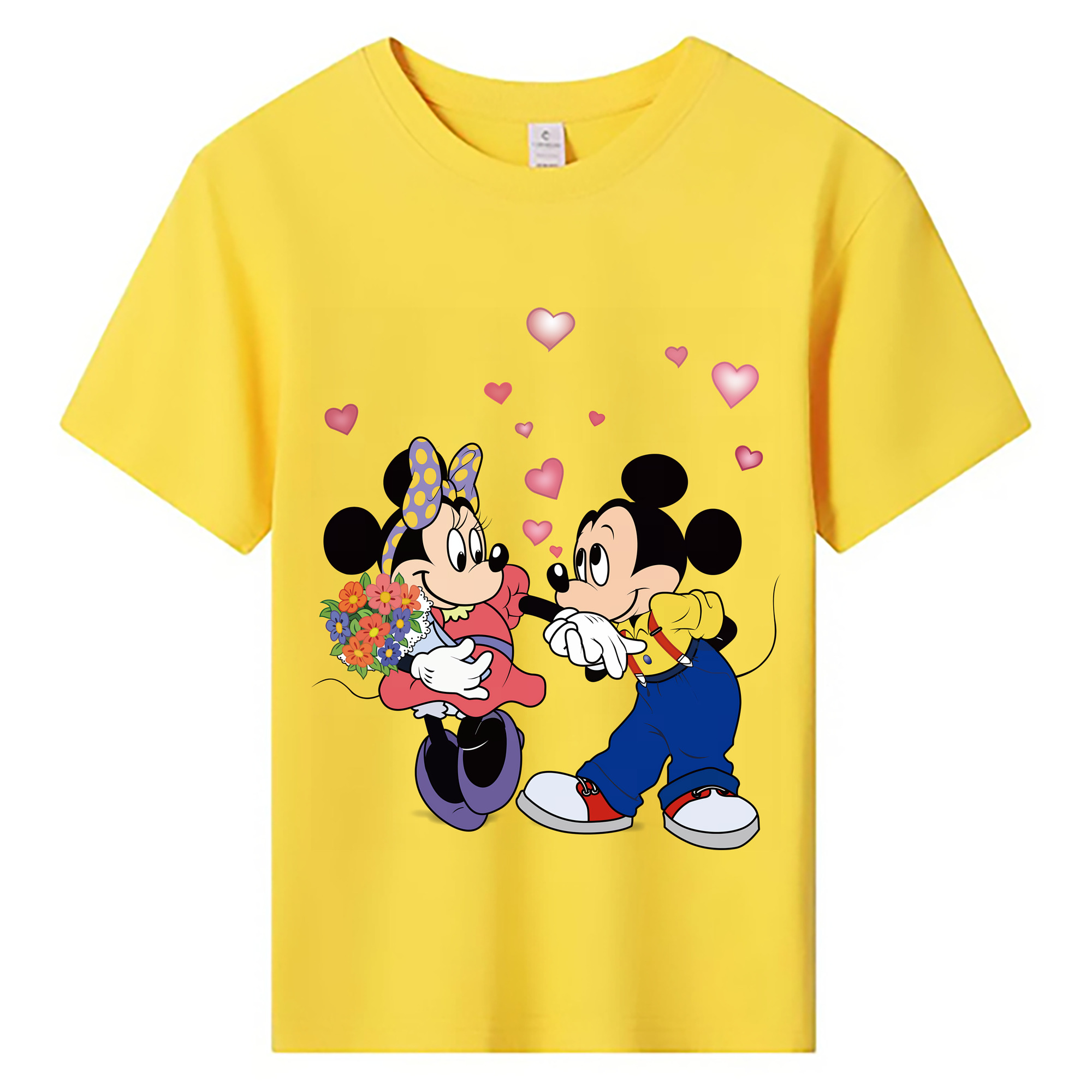 （画像用） ミッキーマウス Mickey Mouse 綿100％キッズTシャツ（フロントプリント）