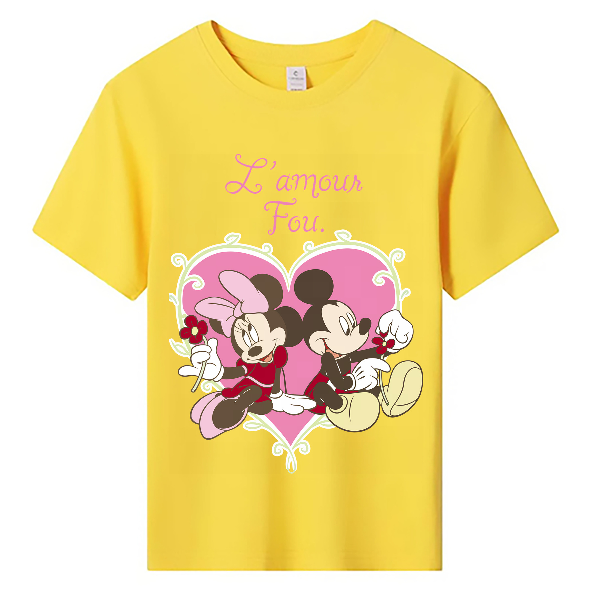 ミッキーマウス Mickey Mouse 綿100％キッズTシャツ（フロントプリント）