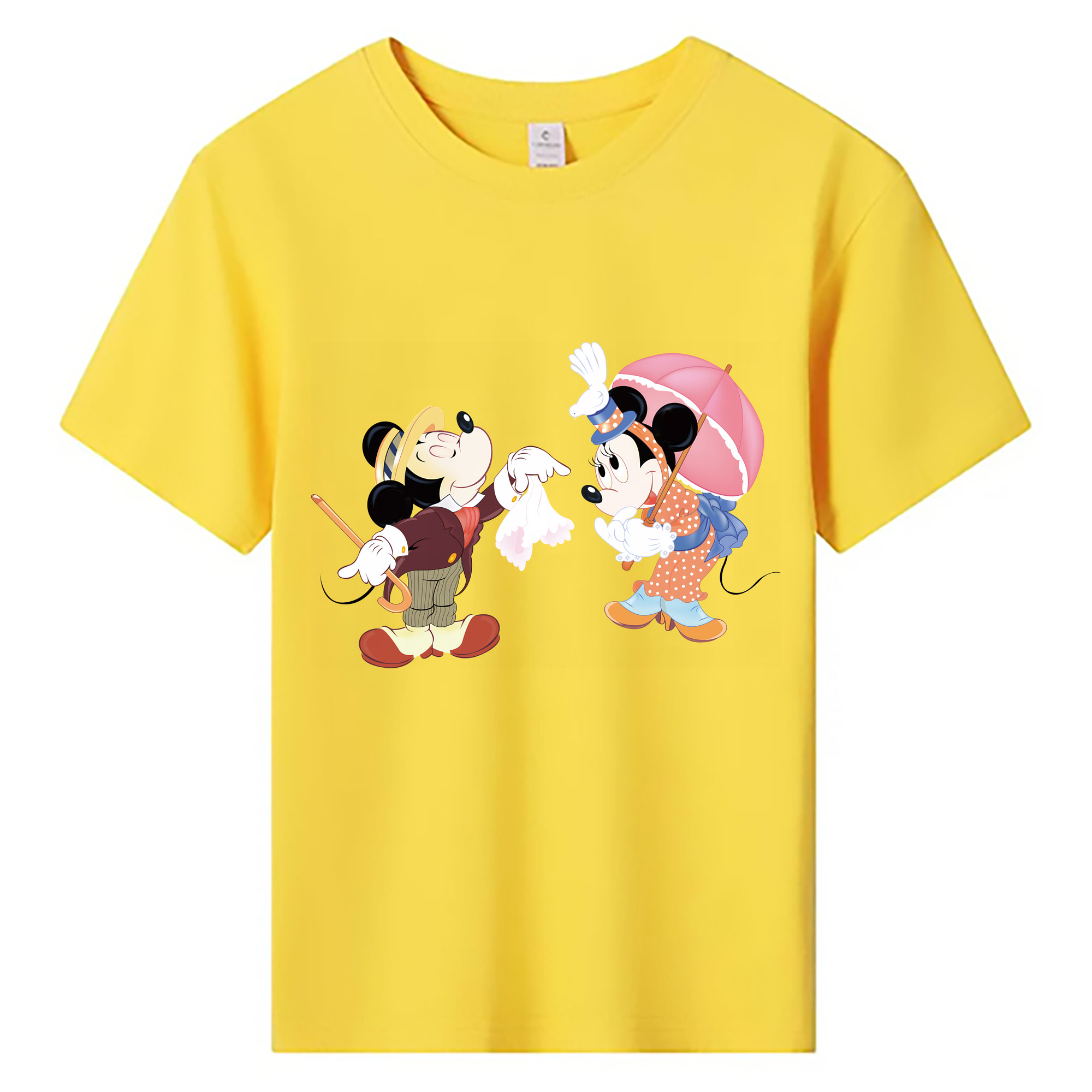（画像用） ミッキーマウス Mickey Mouse 綿100％キッズTシャツ（フロントプリント）