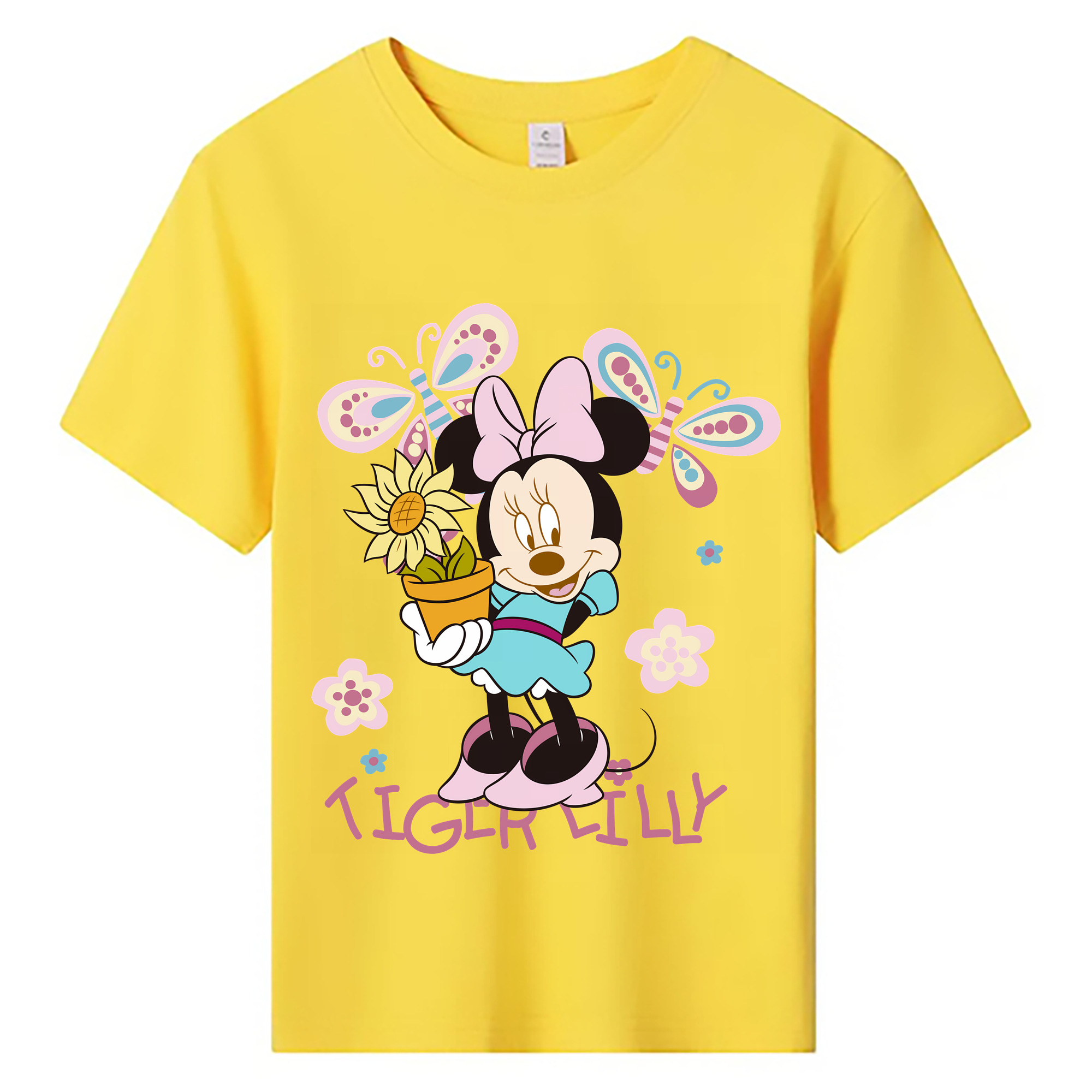 （画像用） ミッキーマウス Mickey Mouse 綿100％キッズTシャツ（フロントプリント）