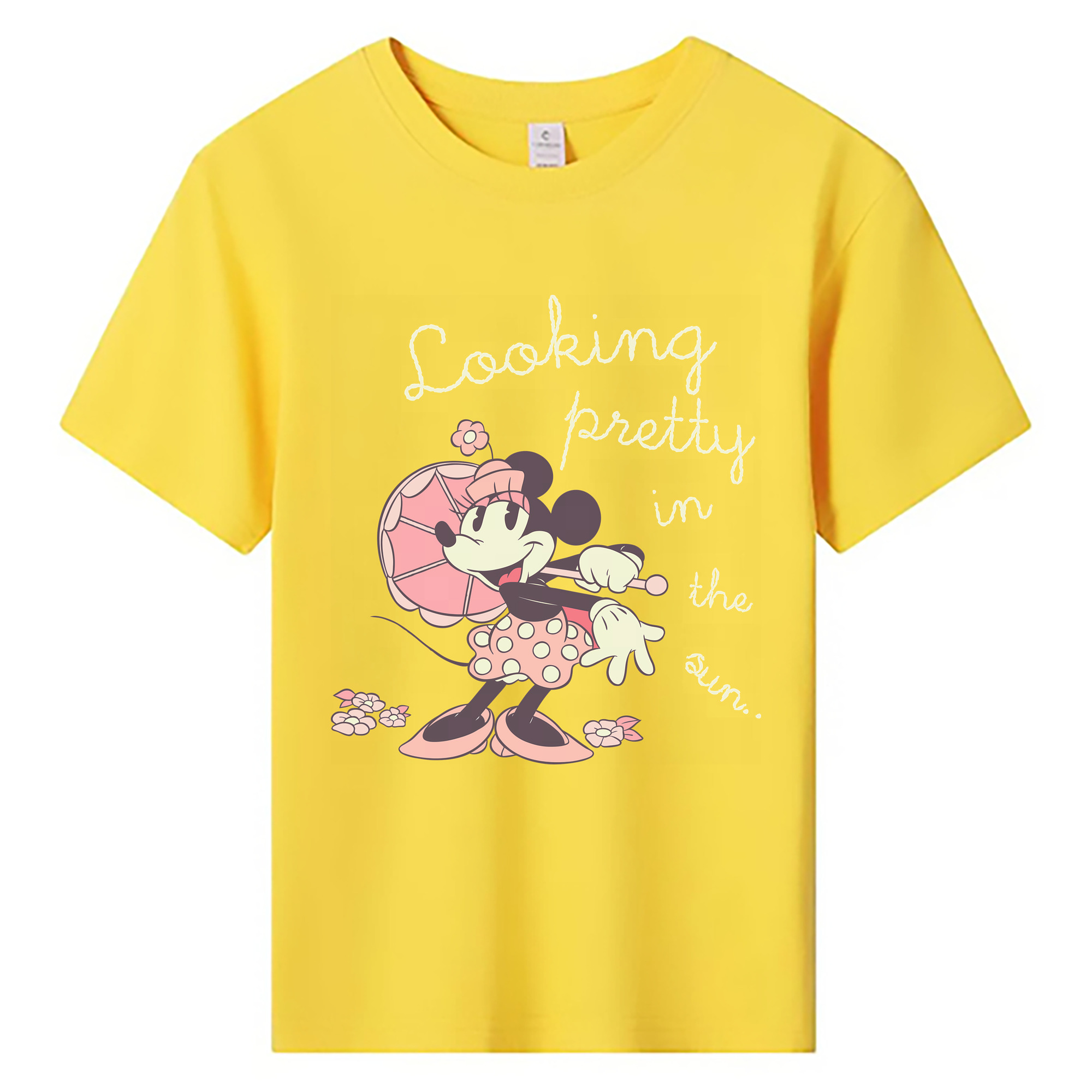 （画像用） ミッキーマウス Mickey Mouse 綿100％キッズTシャツ（フロントプリント）