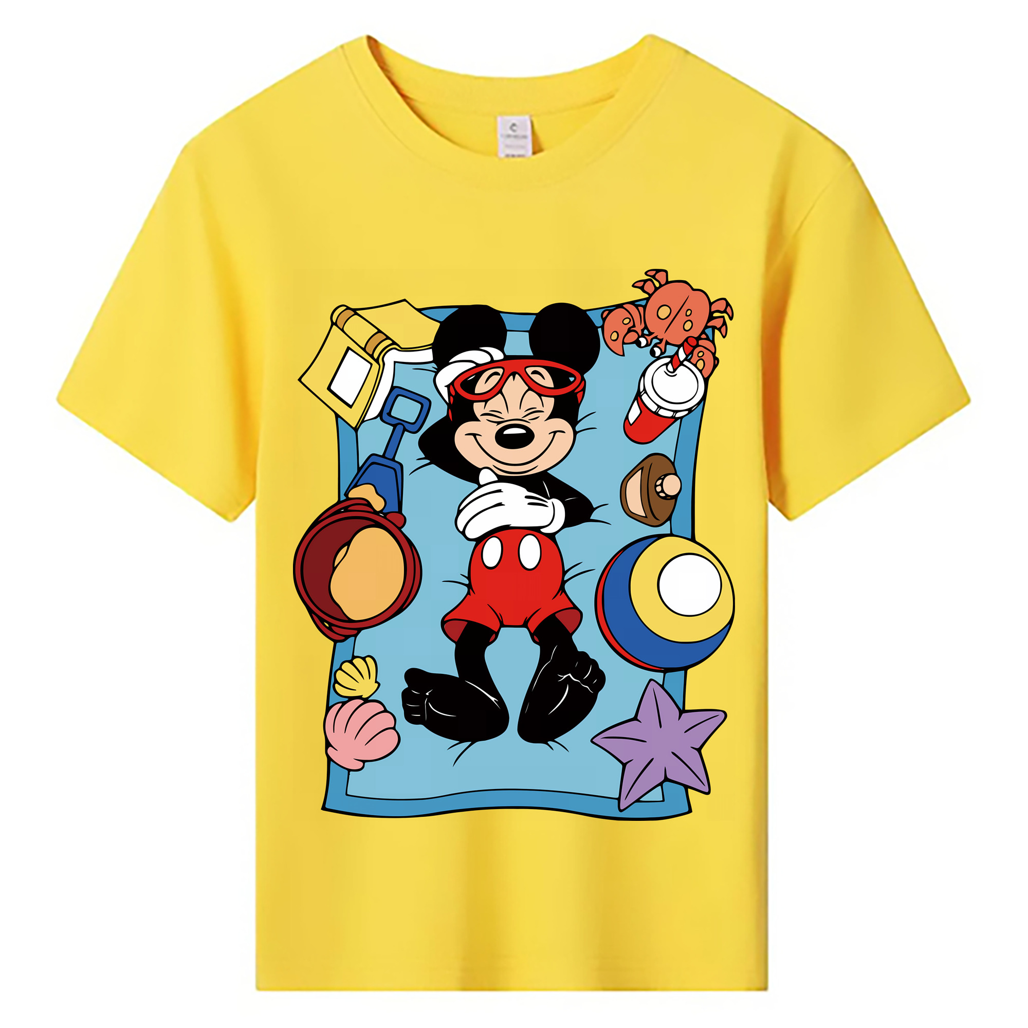 （画像用） ミッキーマウス Mickey Mouse 綿100％キッズTシャツ（フロントプリント）
