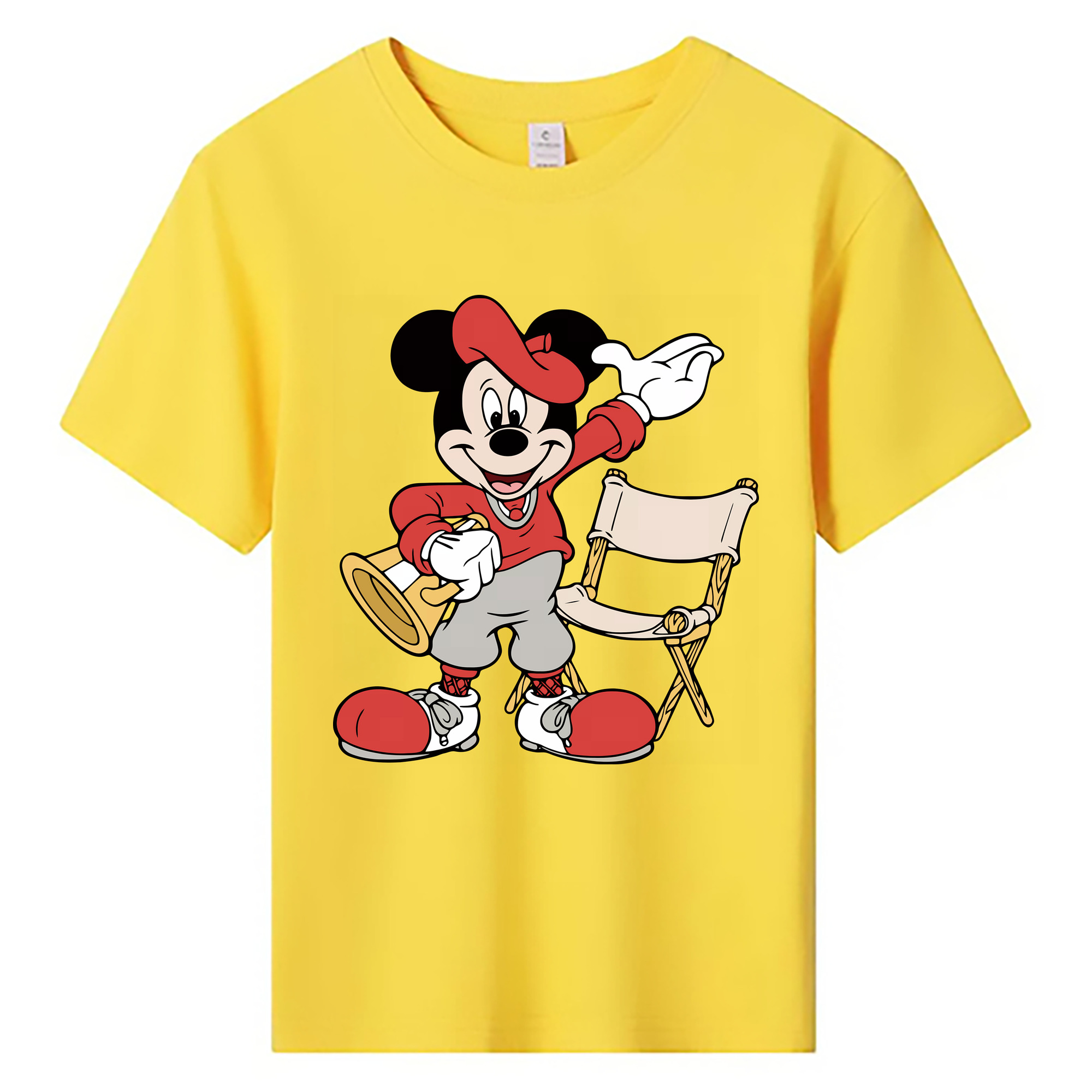 （画像用） ミッキーマウス Mickey Mouse 綿100％キッズTシャツ（フロントプリント）