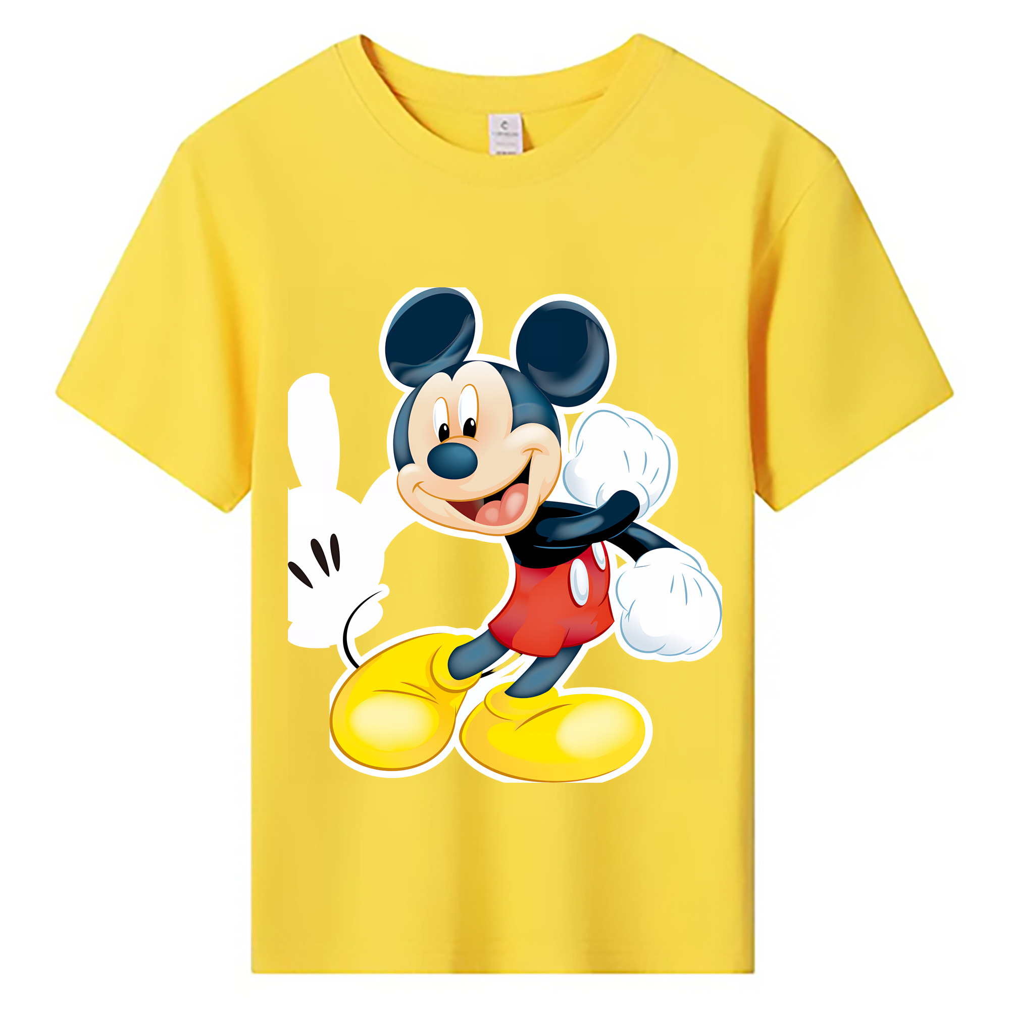 （画像用） ミッキーマウス Mickey Mouse 綿100％キッズTシャツ（フロントプリント）
