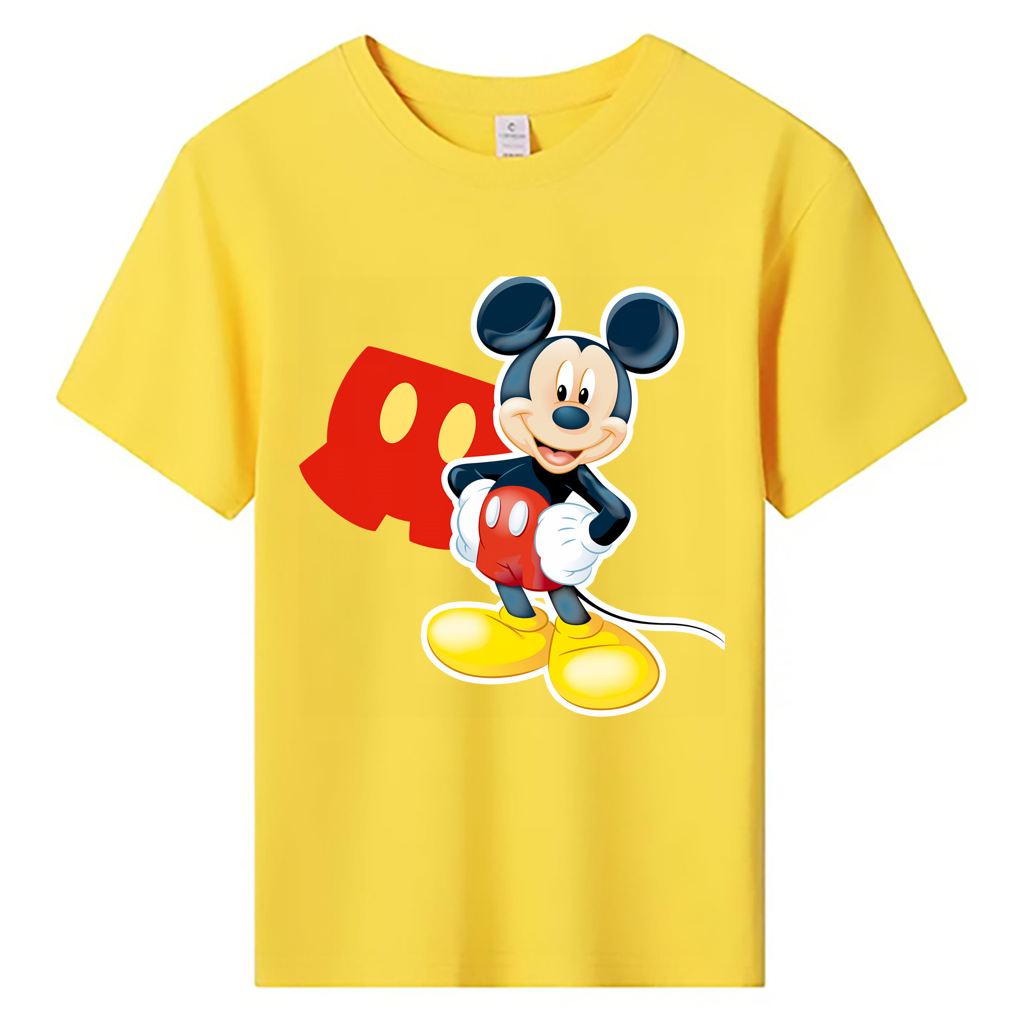 （画像用） ミッキーマウス Mickey Mouse 綿100％キッズTシャツ（フロントプリント）