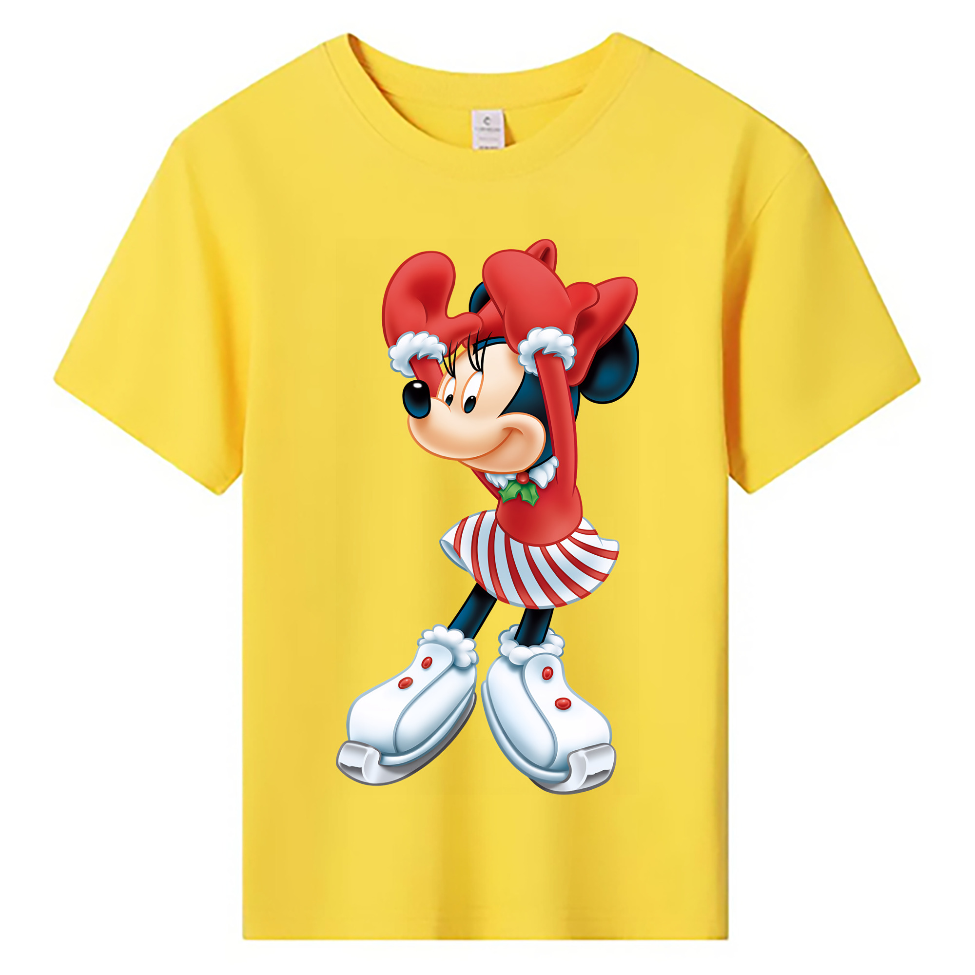 （画像用） ミッキーマウス Mickey Mouse 綿100％キッズTシャツ（フロントプリント）