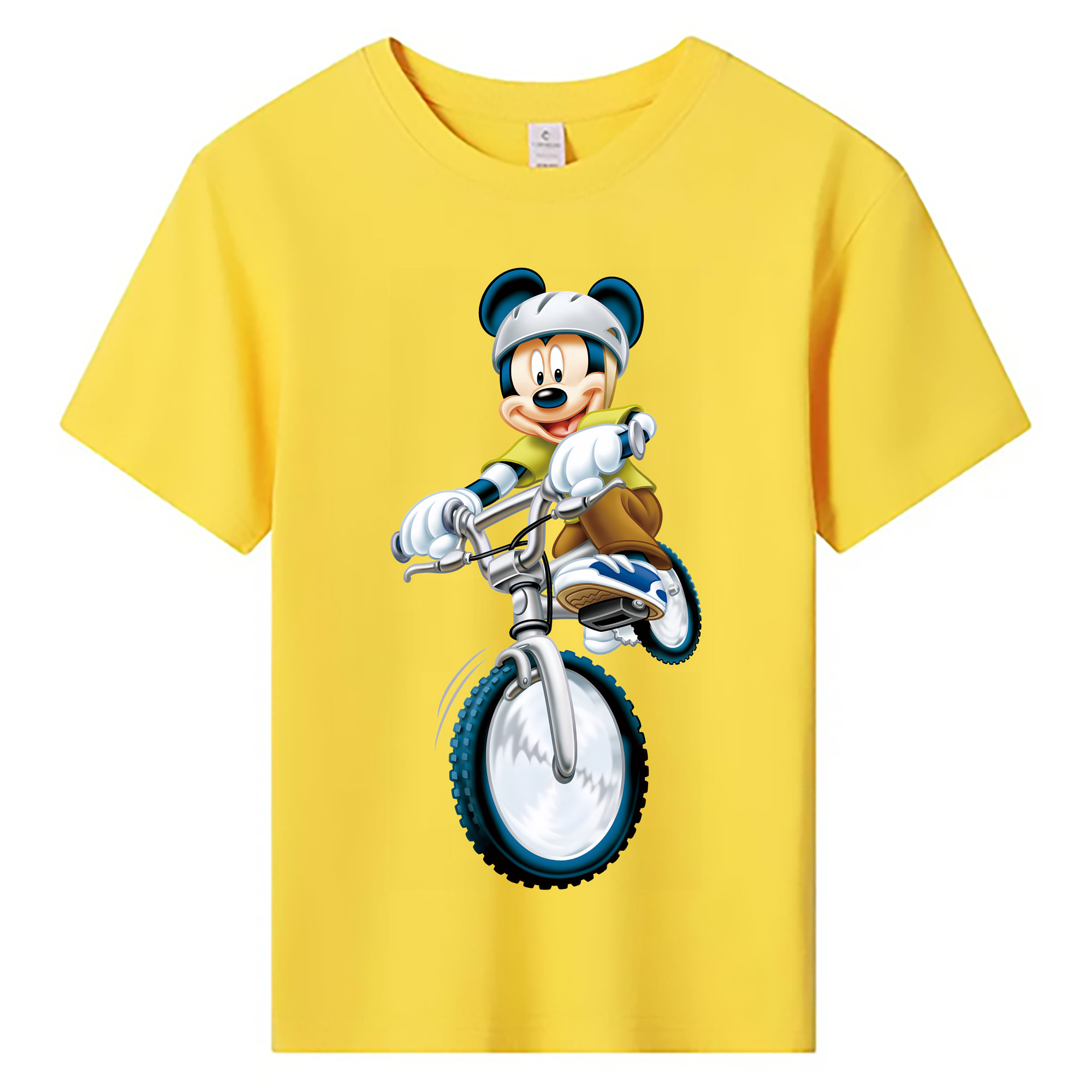 （画像用） ミッキーマウス Mickey Mouse 綿100％キッズTシャツ（フロントプリント）