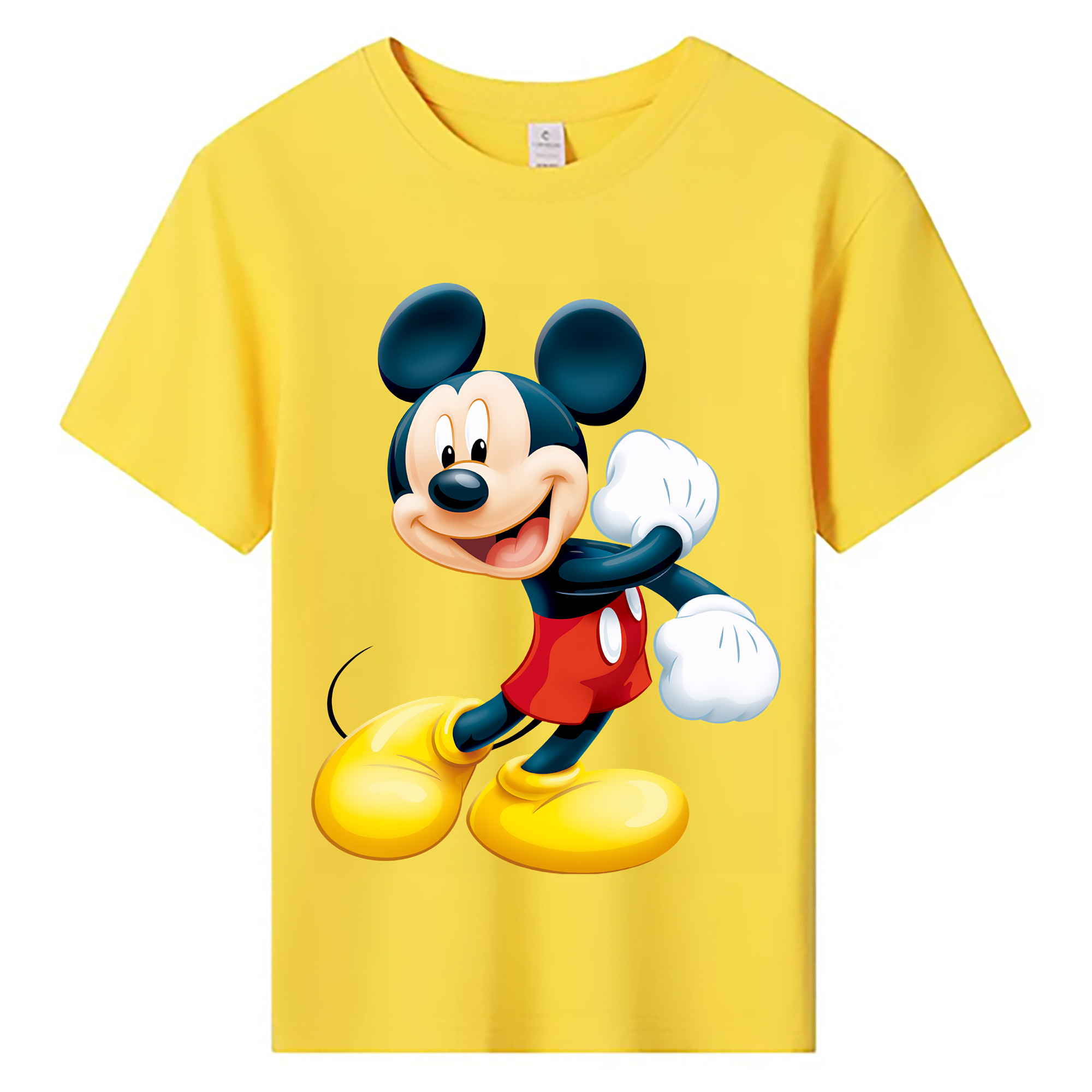 （画像用） ミッキーマウス Mickey Mouse 綿100％キッズTシャツ（フロントプリント）
