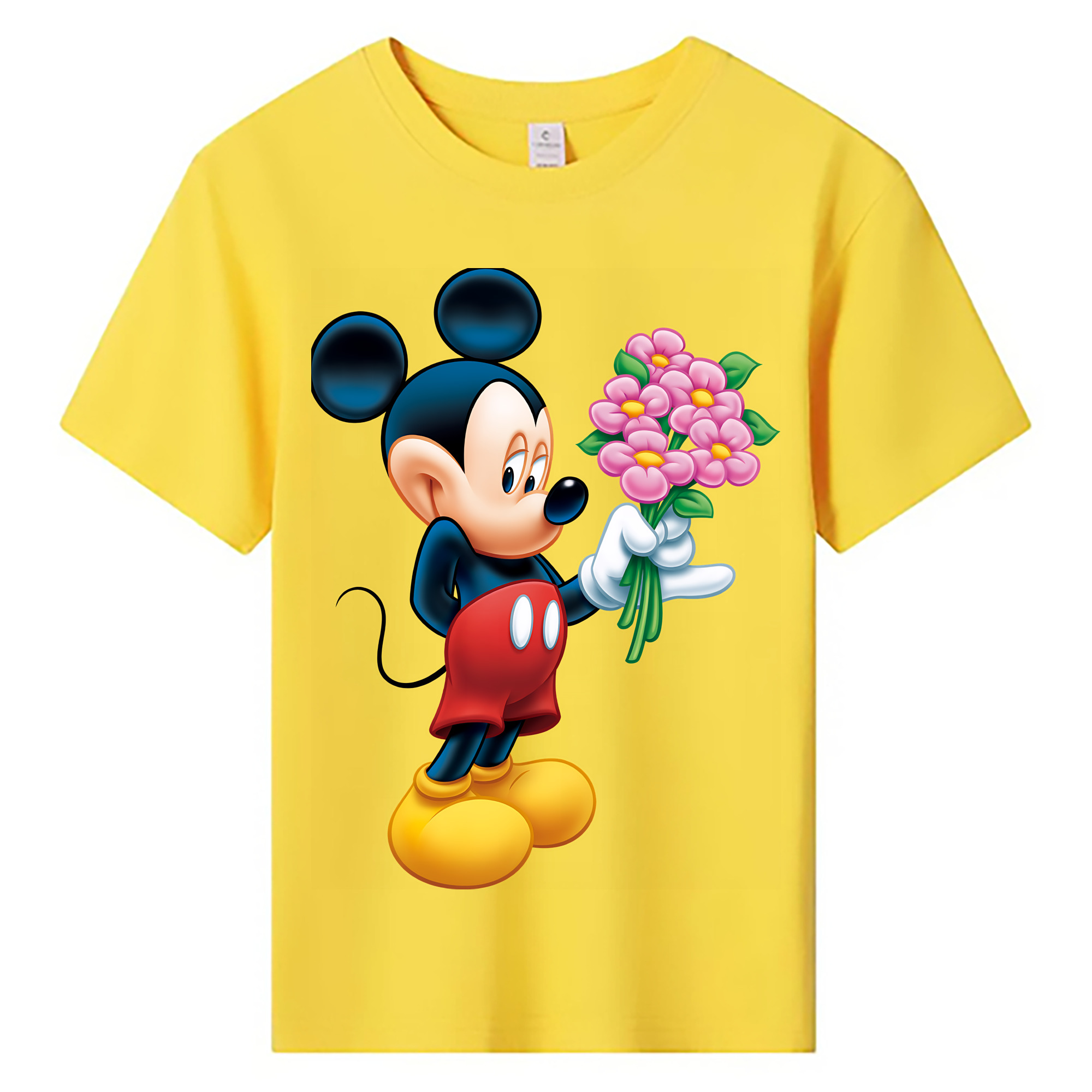 （画像用） ミッキーマウス Mickey Mouse 綿100％キッズTシャツ（フロントプリント）