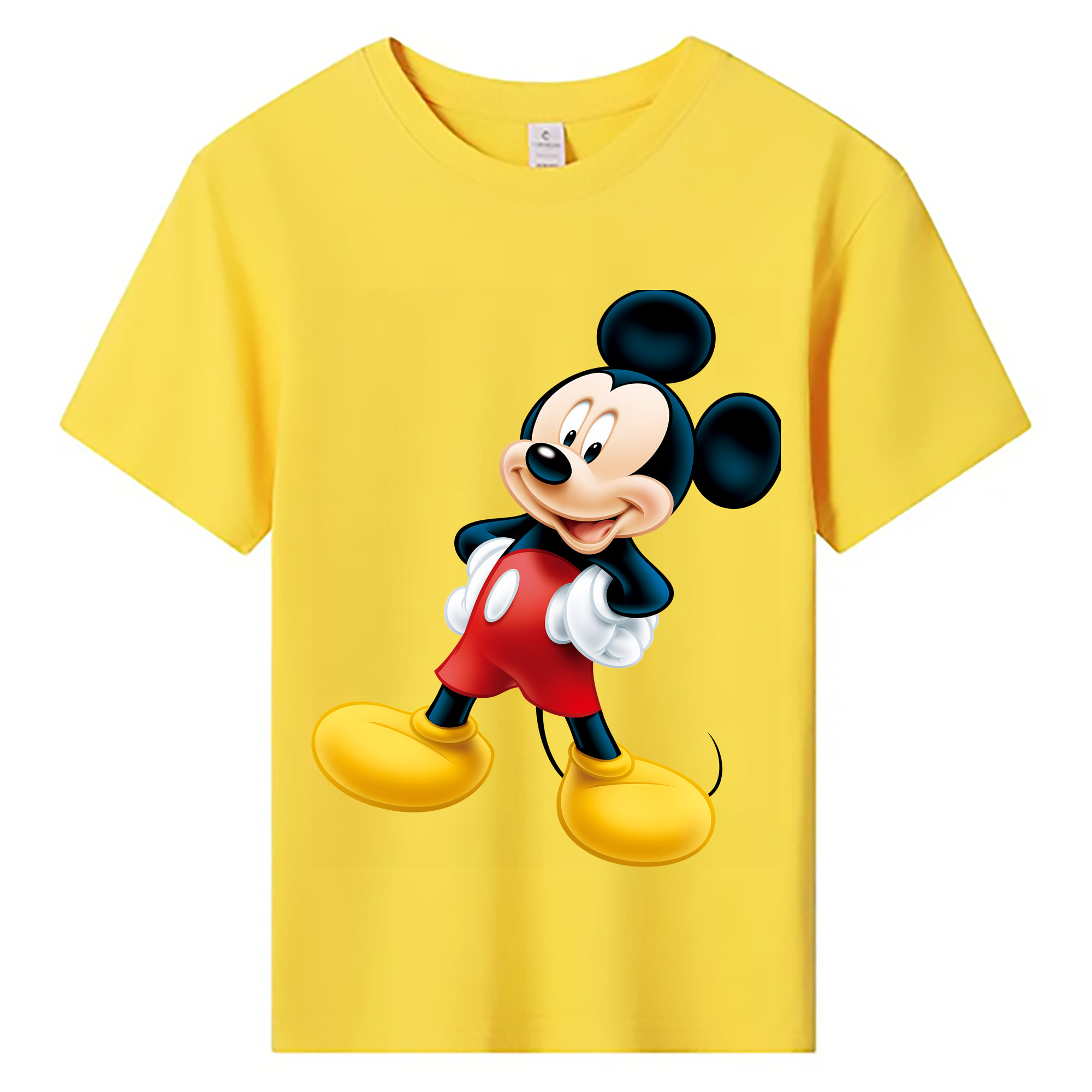 （画像用） ミッキーマウス Mickey Mouse 綿100％キッズTシャツ（フロントプリント）