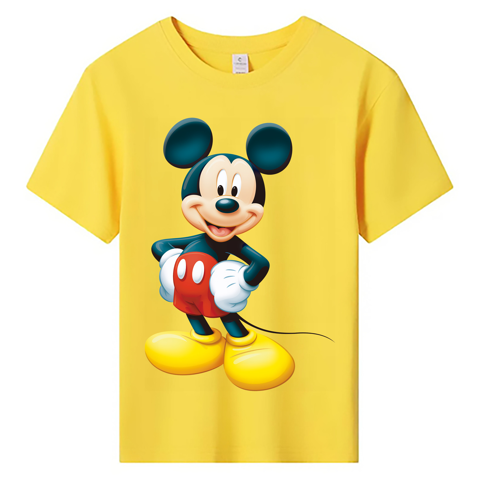 （画像用） ミッキーマウス Mickey Mouse 綿100％キッズTシャツ（フロントプリント）