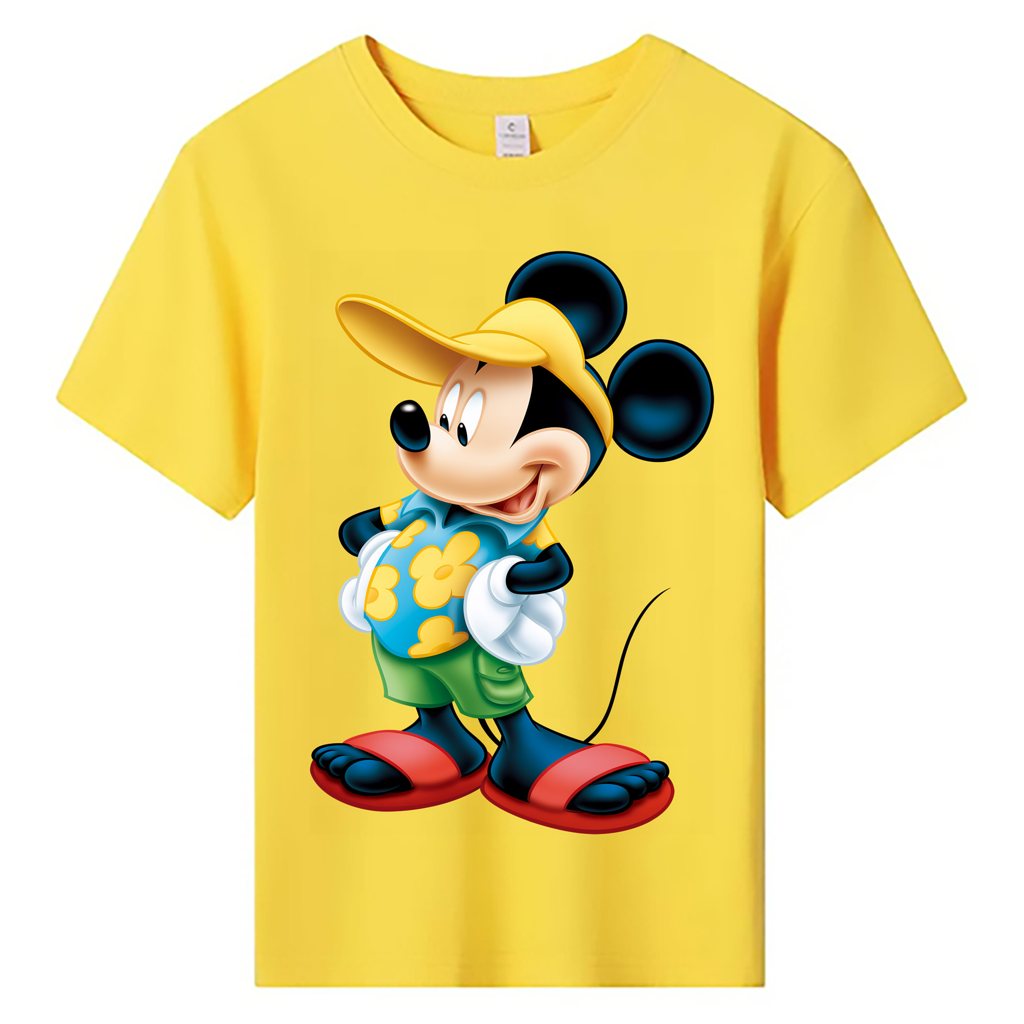 （画像用） ミッキーマウス Mickey Mouse 綿100％キッズTシャツ（フロントプリント）