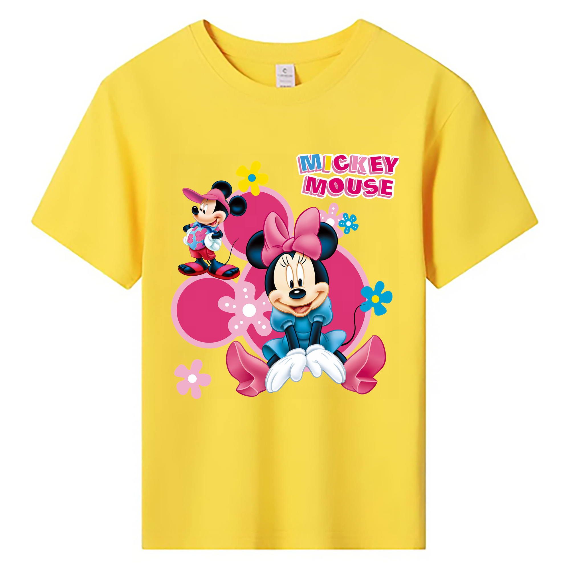 （画像用） ミッキーマウス Mickey Mouse 綿100％キッズTシャツ（フロントプリント）