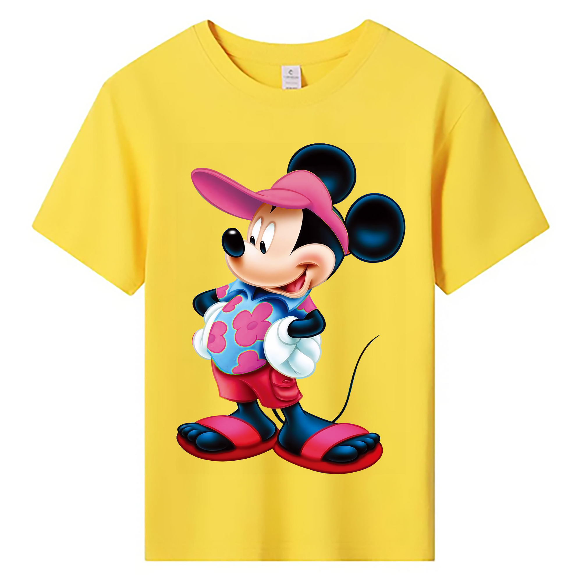 （画像用） ミッキーマウス Mickey Mouse 綿100％キッズTシャツ（フロントプリント）