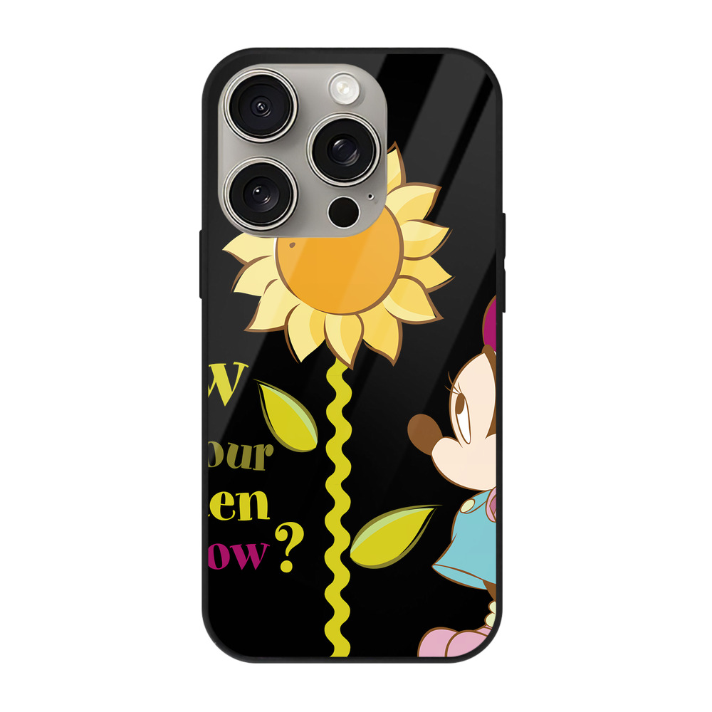 （画像用） ミッキーマウス Mickey Mouse 【iPhone15Pro対応】スマホケース 耐衝撃＆黄変防止 背面ガラス