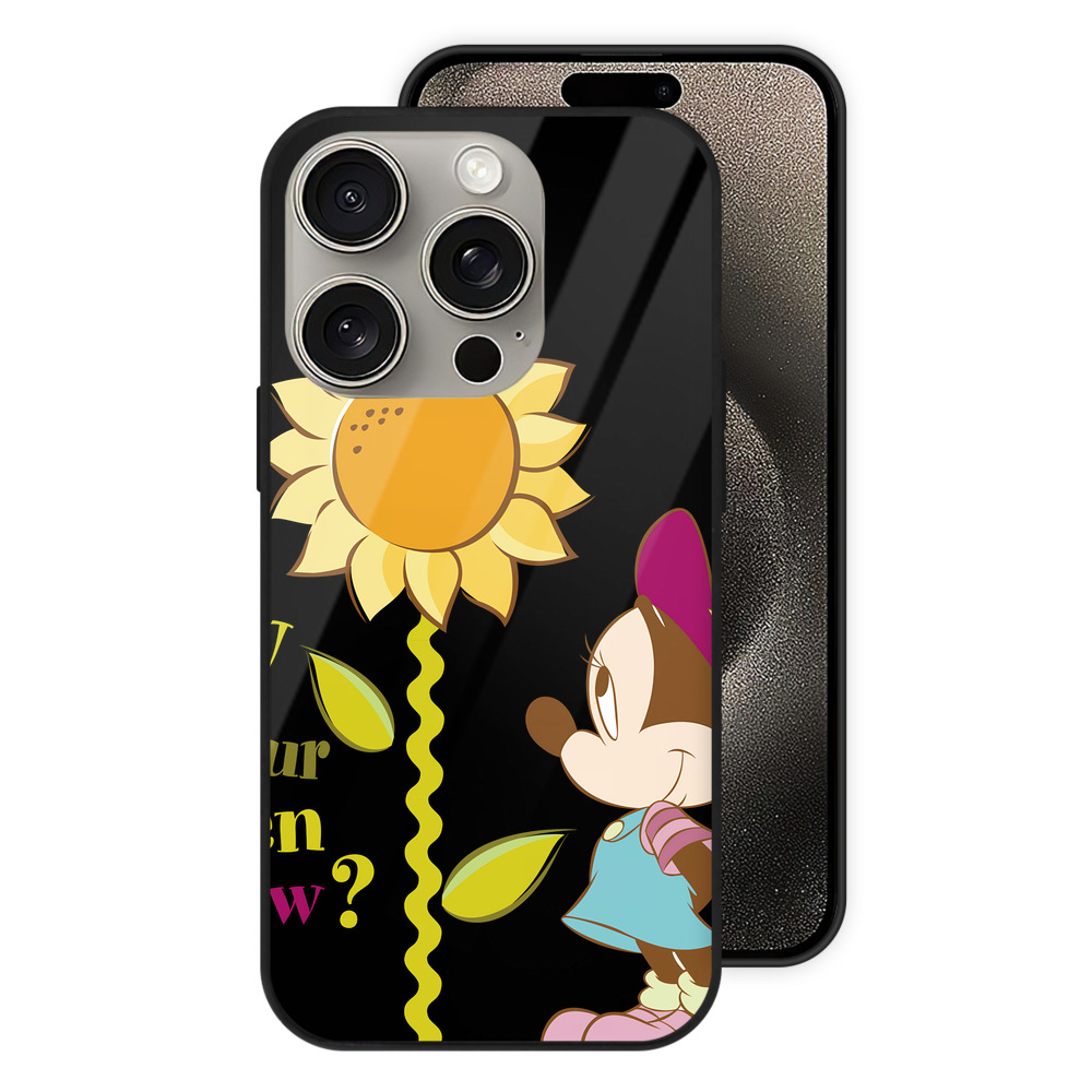 （画像用） ミッキーマウス Mickey Mouse 【iPhone15Pro対応】スマホケース 耐衝撃＆黄変防止 背面ガラス